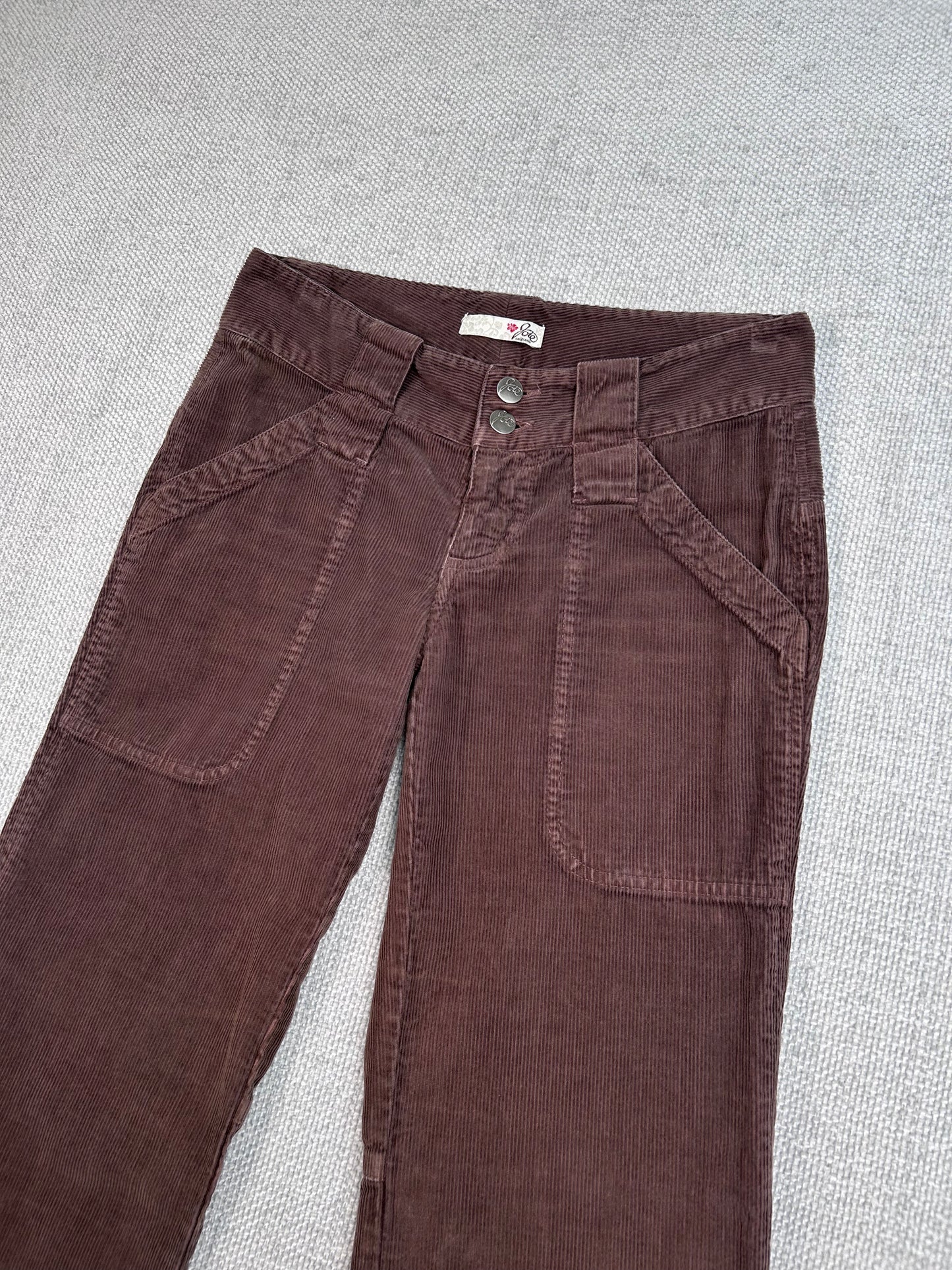 Y2K Brown Corduroy Flares 27"