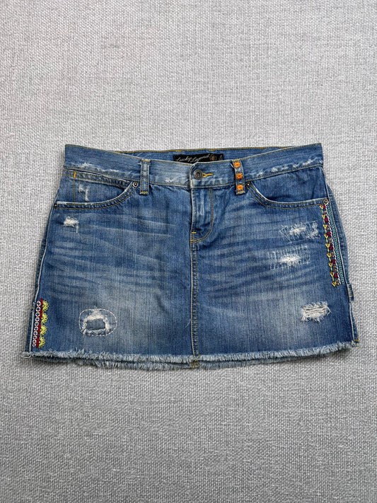 Y2K Lucky Brand Embroidered Skirt 32"