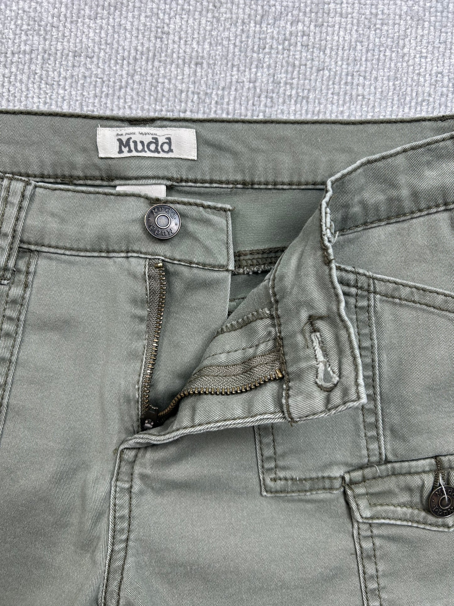 Y2K Mudd Mini Green Shorts 28"