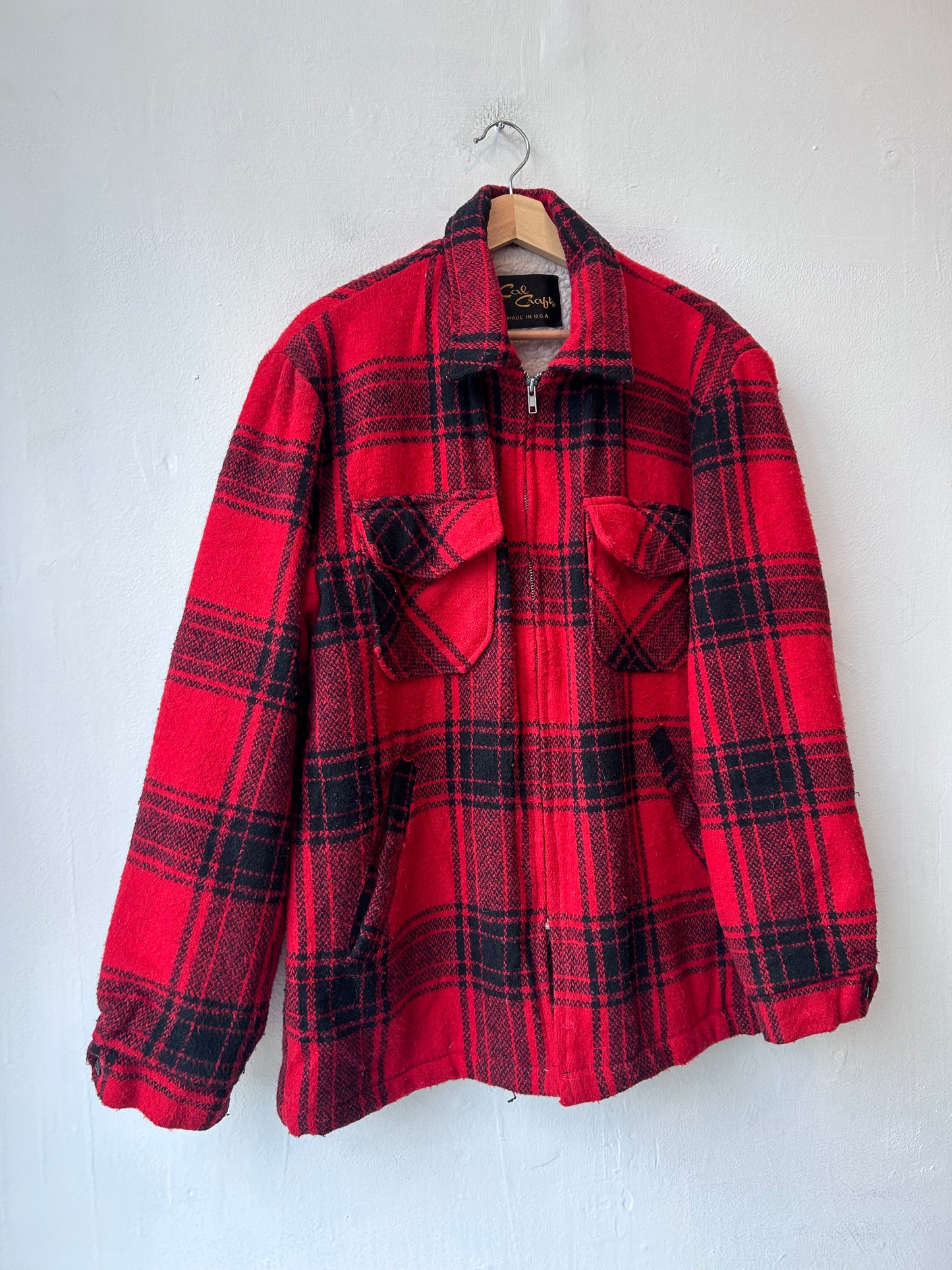 90's Cal Craft Wool Plaid Lined Jacket