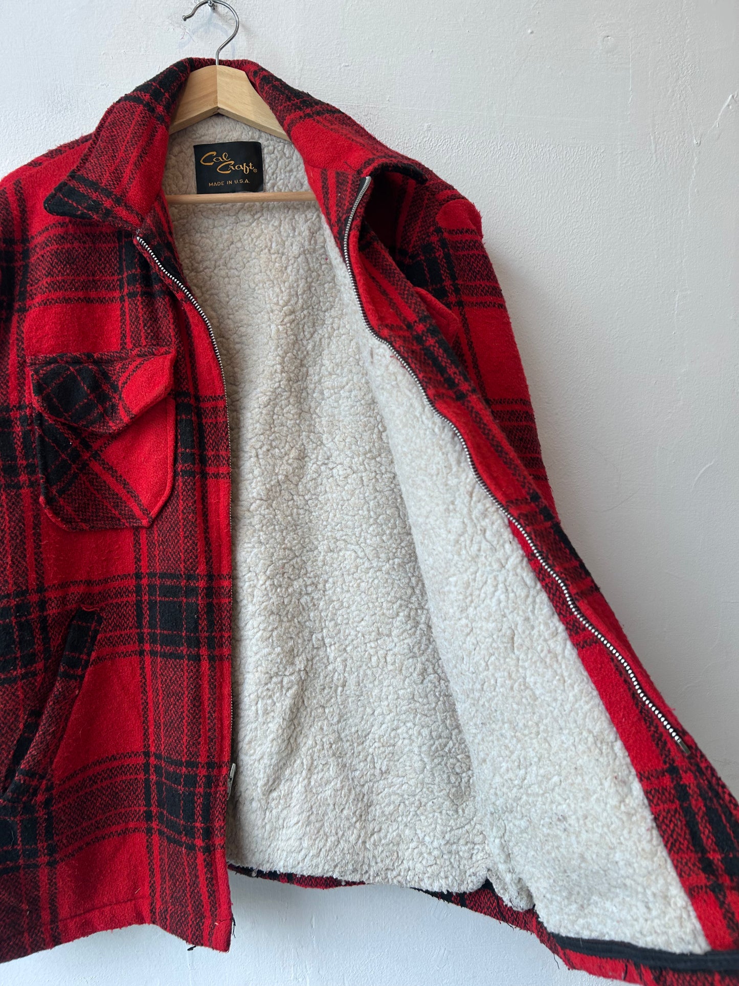 90's Cal Craft Wool Plaid Lined Jacket