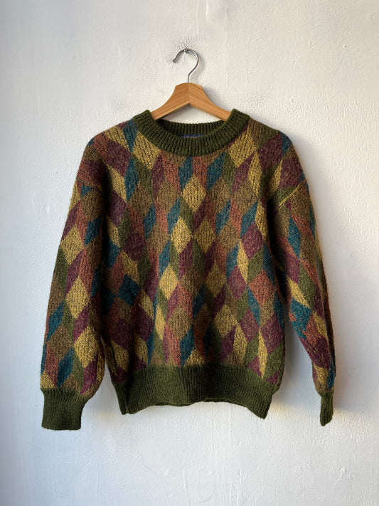 Y2K Argyle Knit Sweater