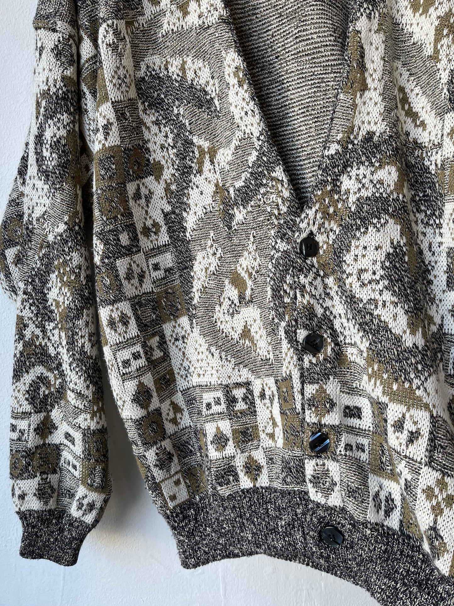 Y2K Patterned Cardigan Sweater