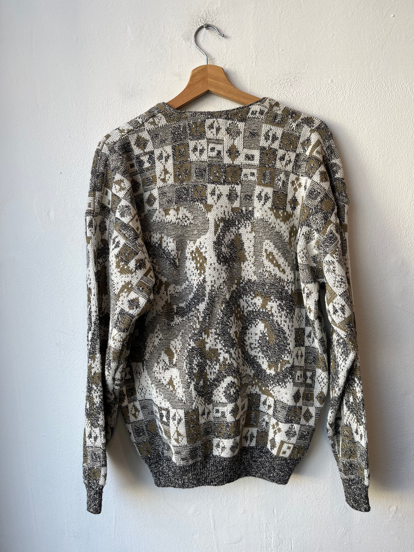 Y2K Patterned Cardigan Sweater