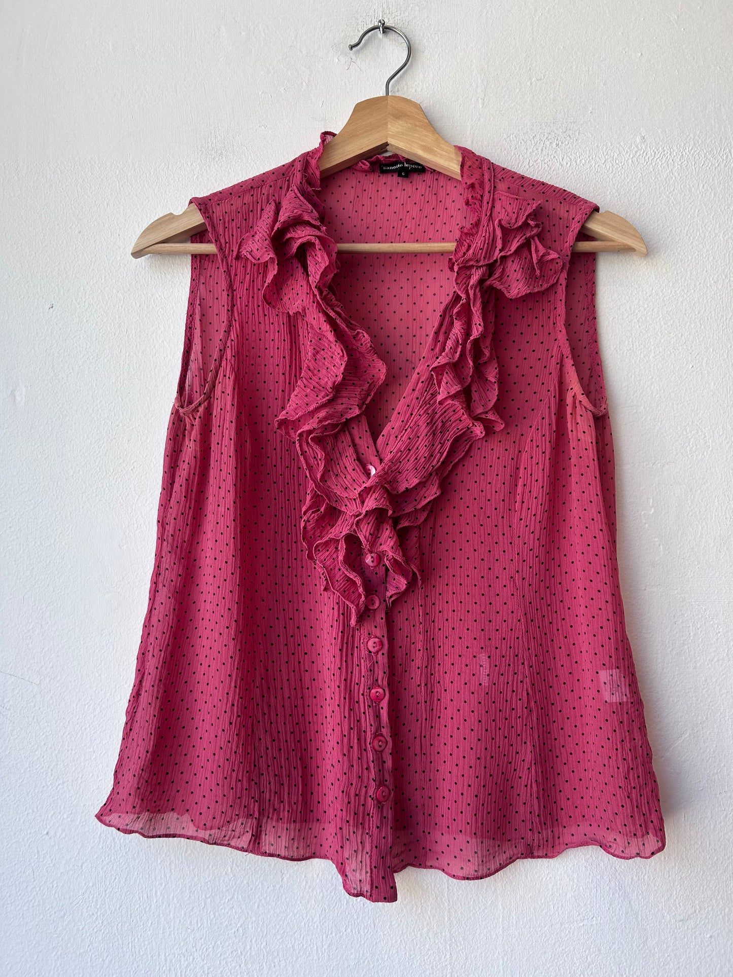 Y2K Sheer Polka Dot Vest