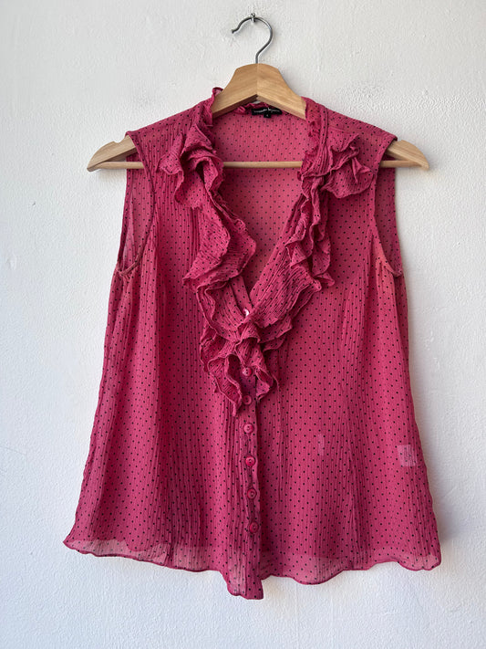 Y2K Sheer Polka Dot Vest