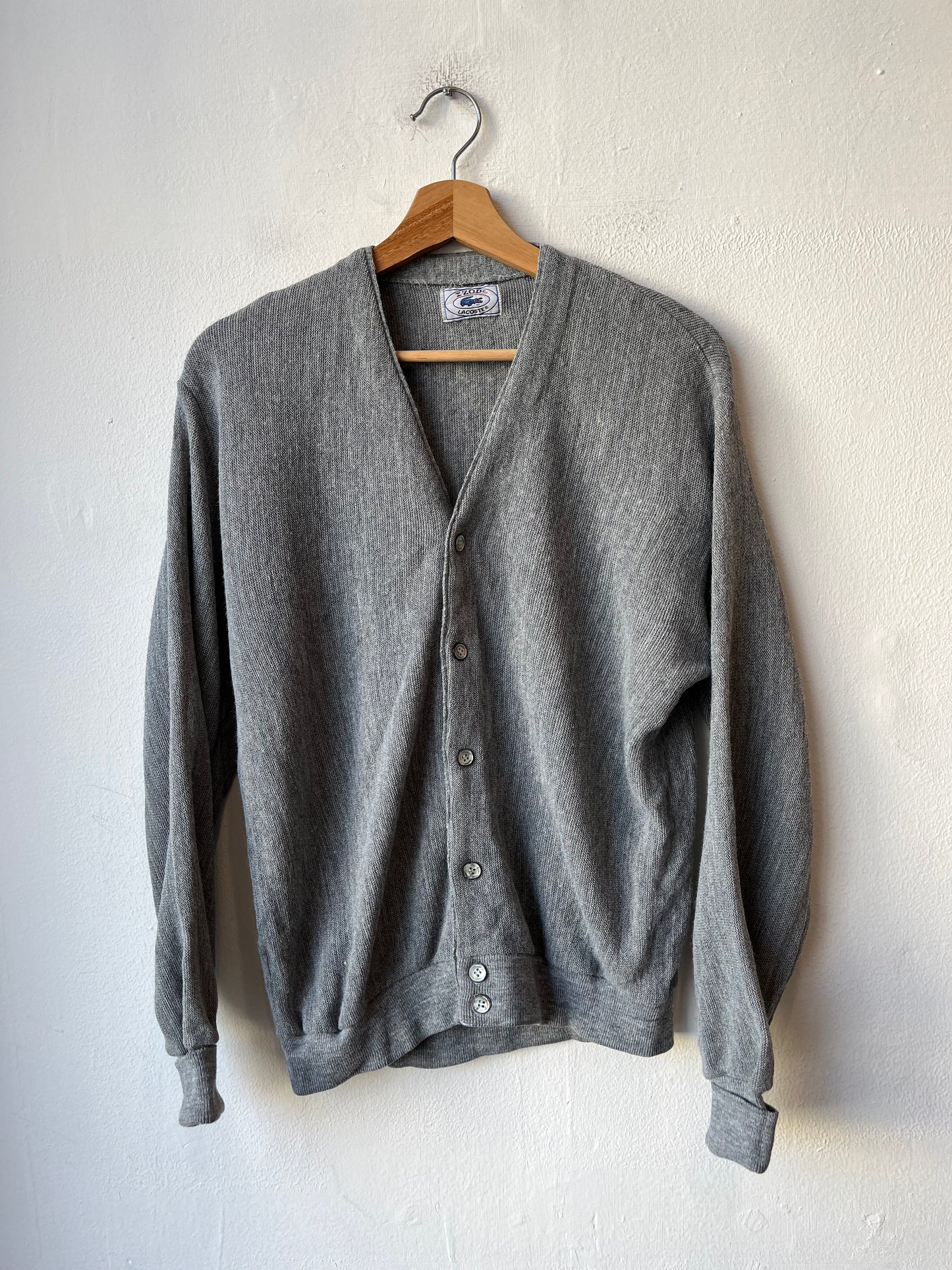90's Izod Lacoste Gray Cardigan