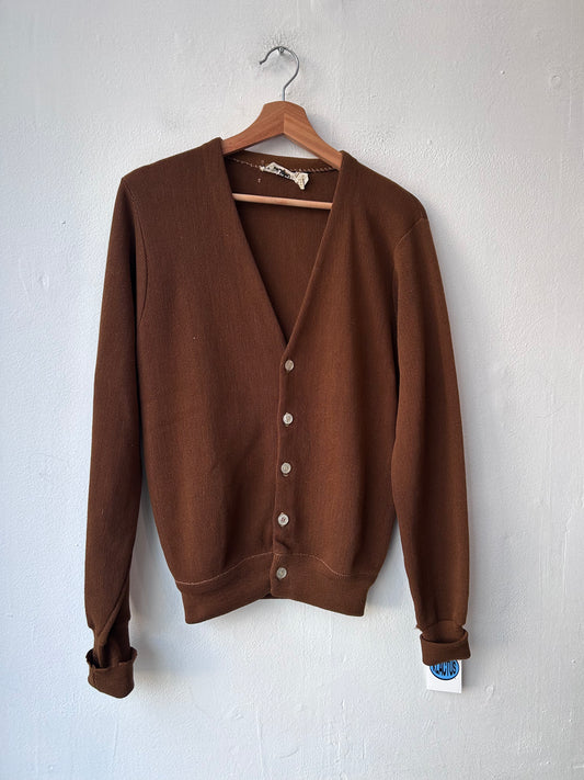 70's Brown Knit Cardigan