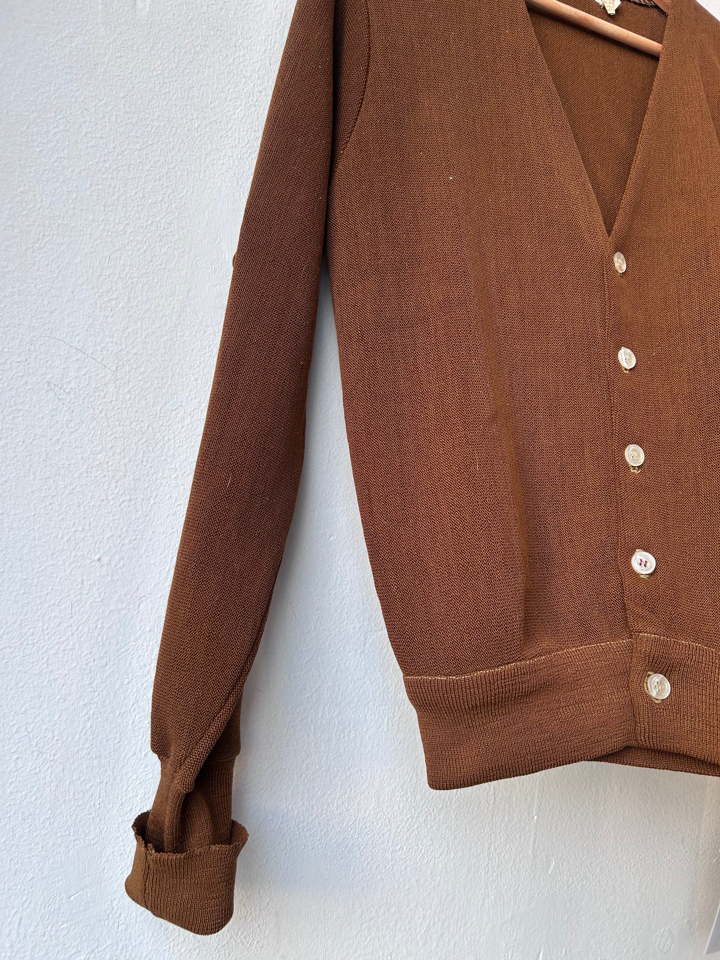 70's Brown Knit Cardigan