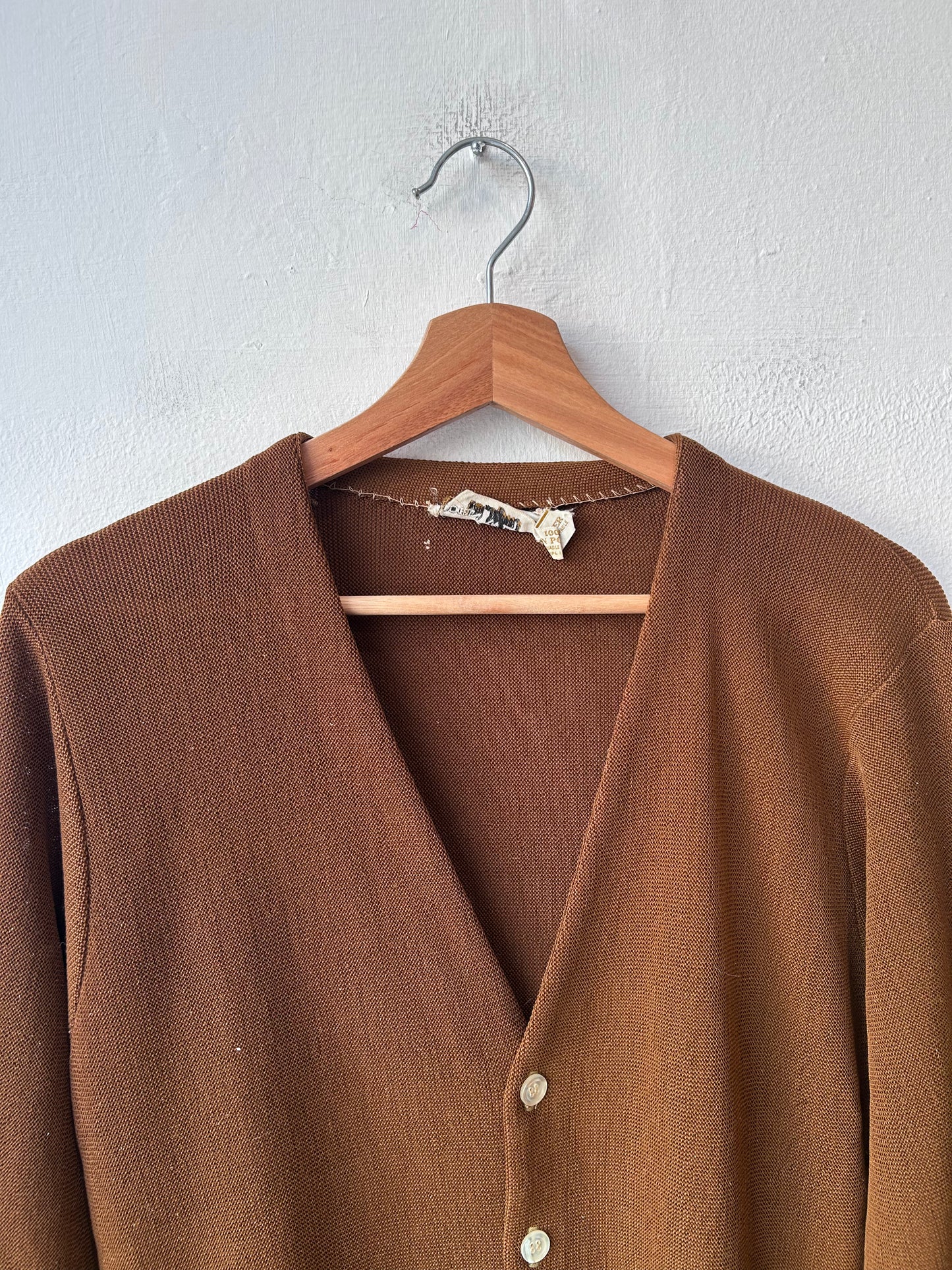 70's Brown Knit Cardigan
