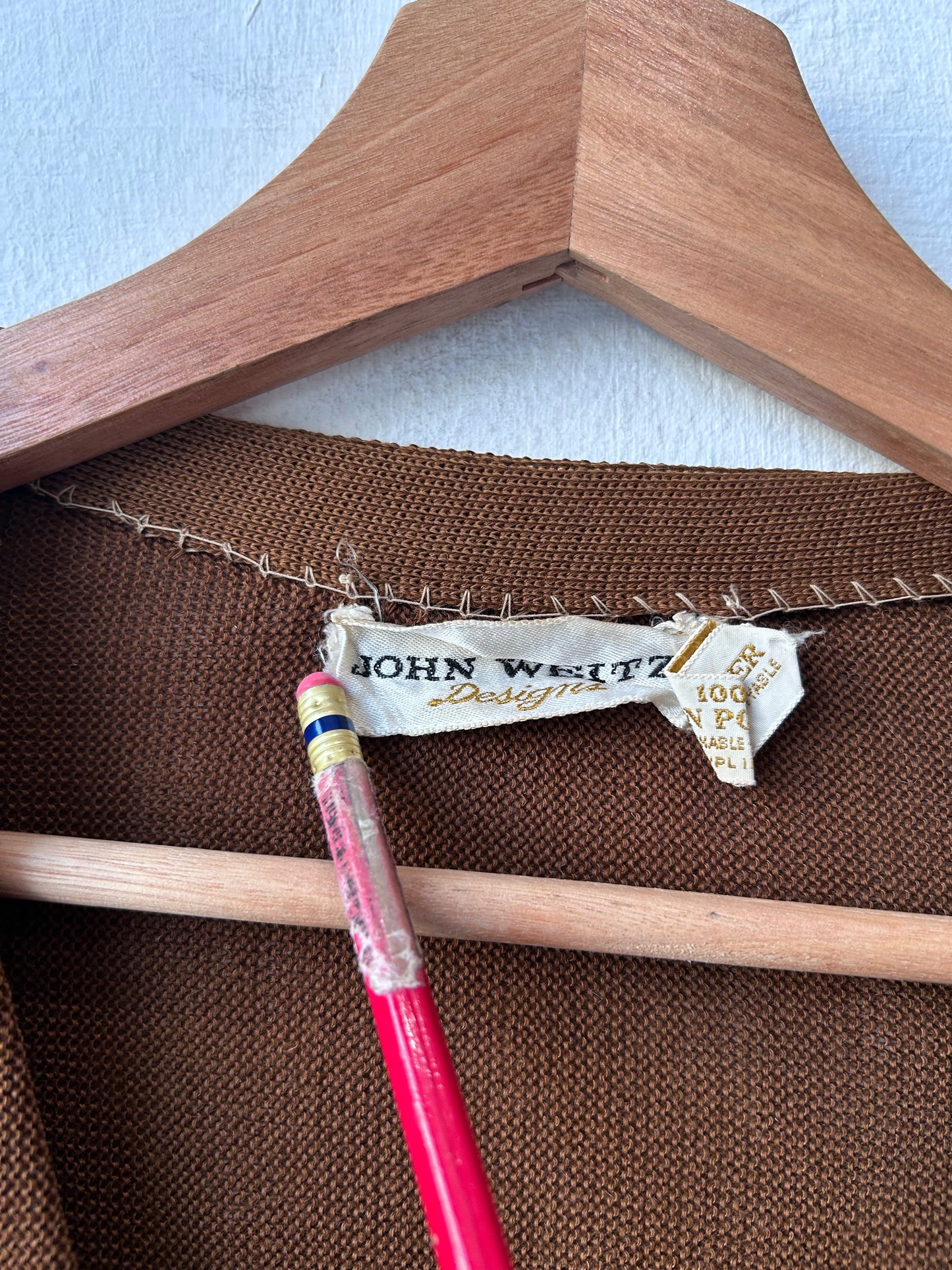 70's Brown Knit Cardigan