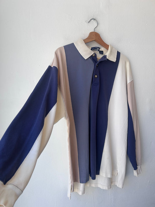 90's Blue/ White Stripe Long Sleeve