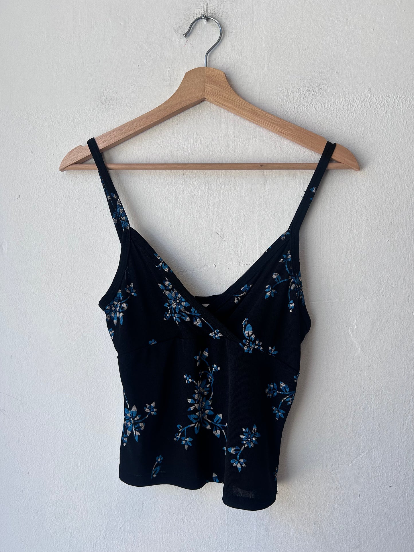 90's Black Floral Tank Top