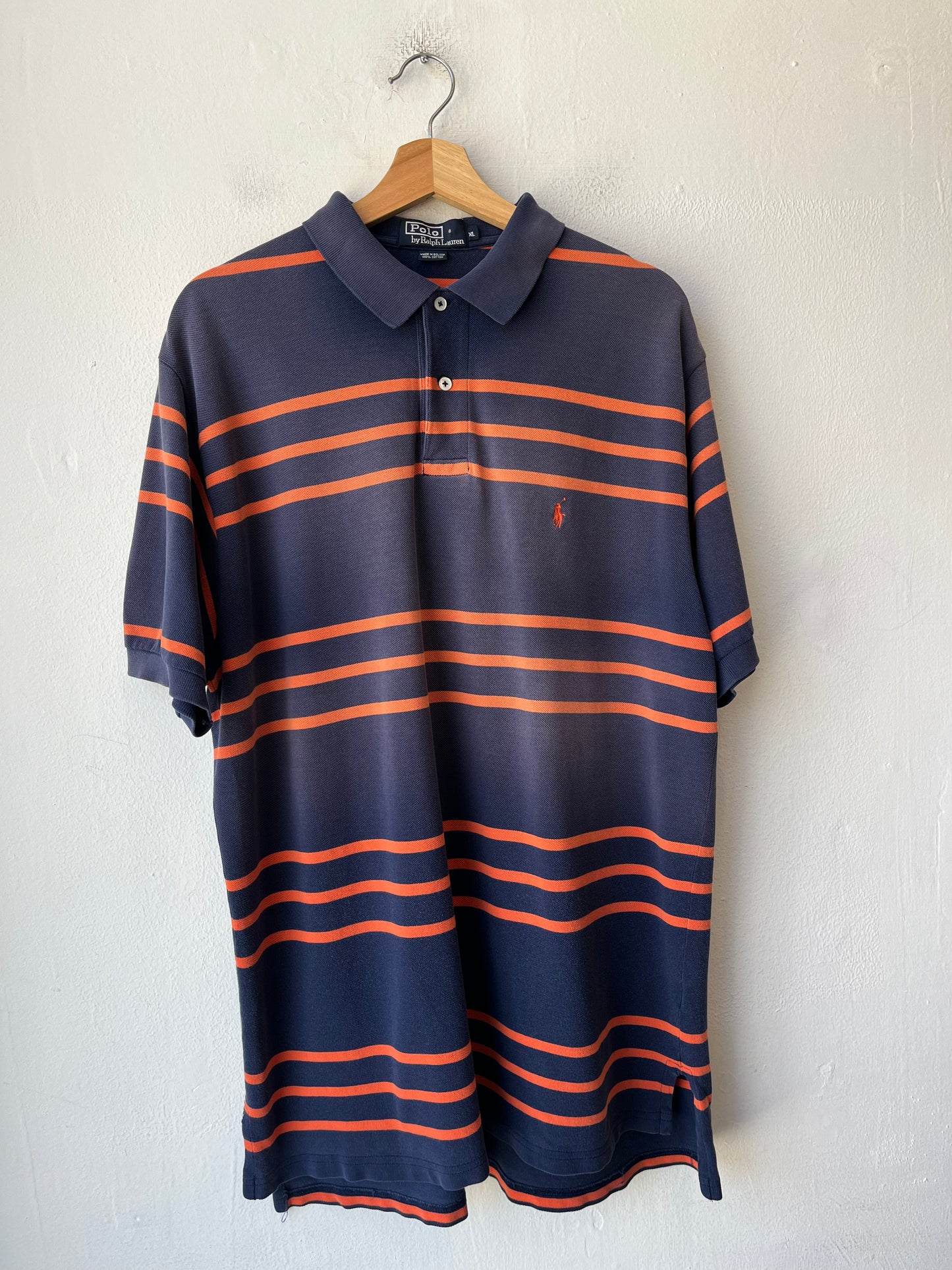 Y2K Faded Striped Polo Shirt