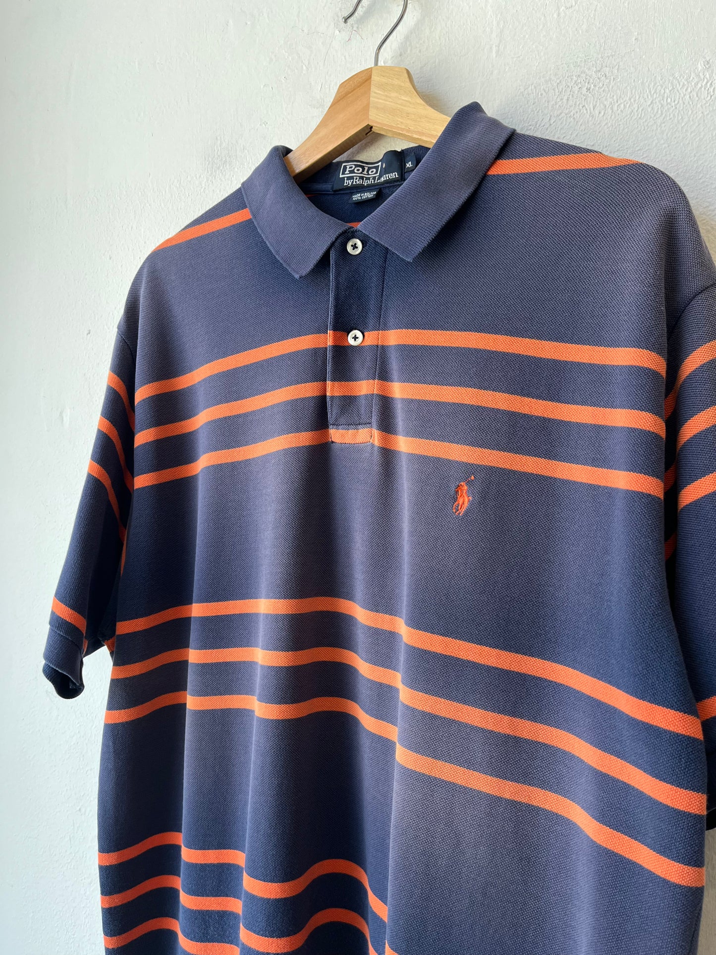 Y2K Faded Striped Polo Shirt