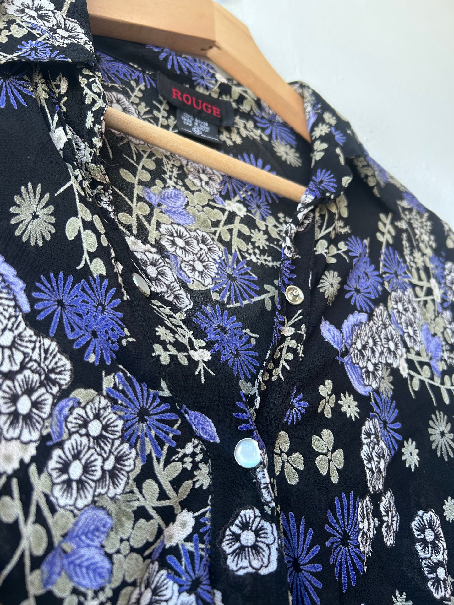 90's Rayon Floral Blouse