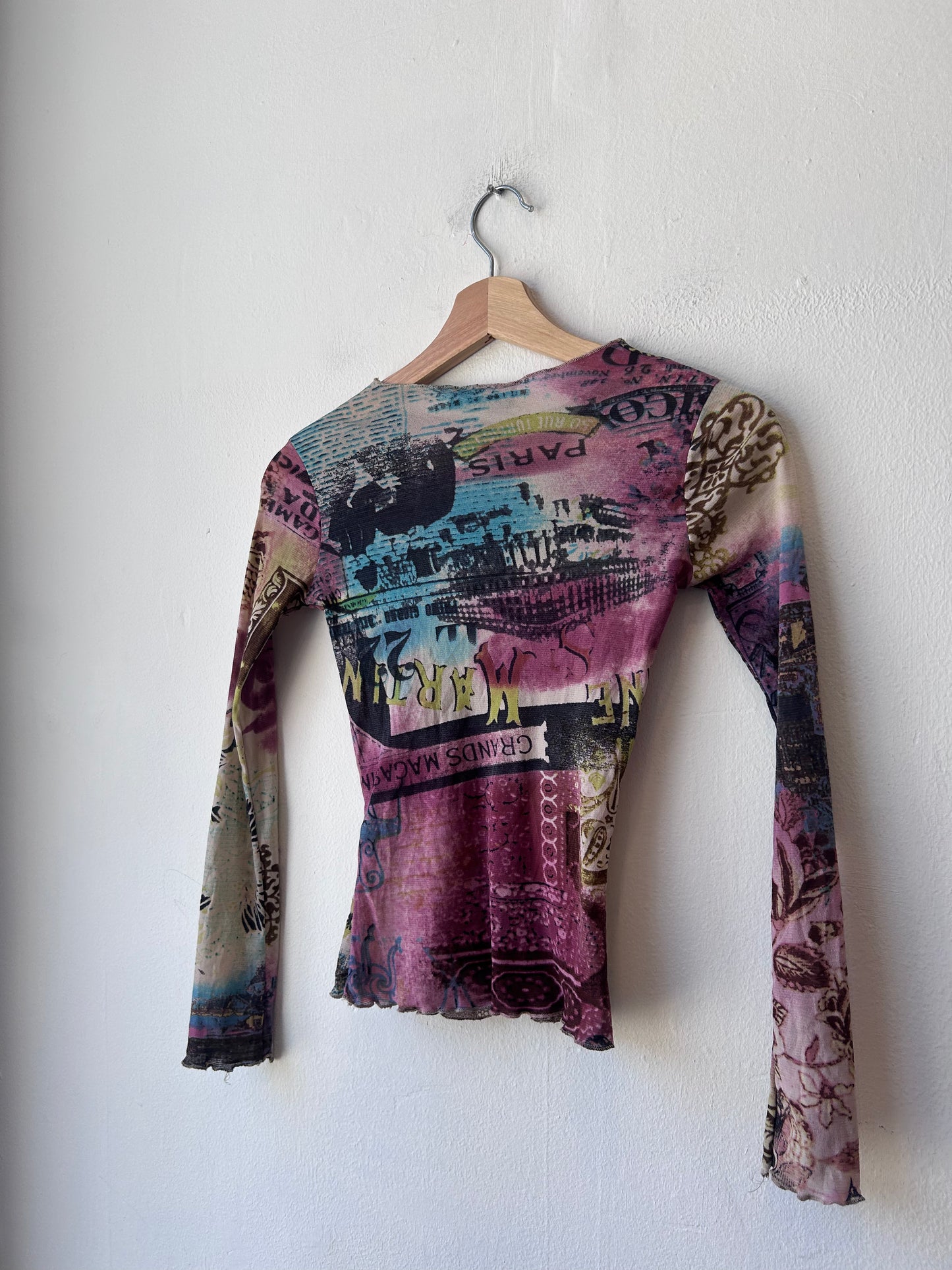 Y2K Long Sleeve Mesh Top