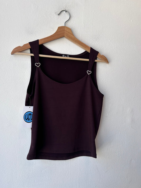 90's Rhinestone Heart Tank Top