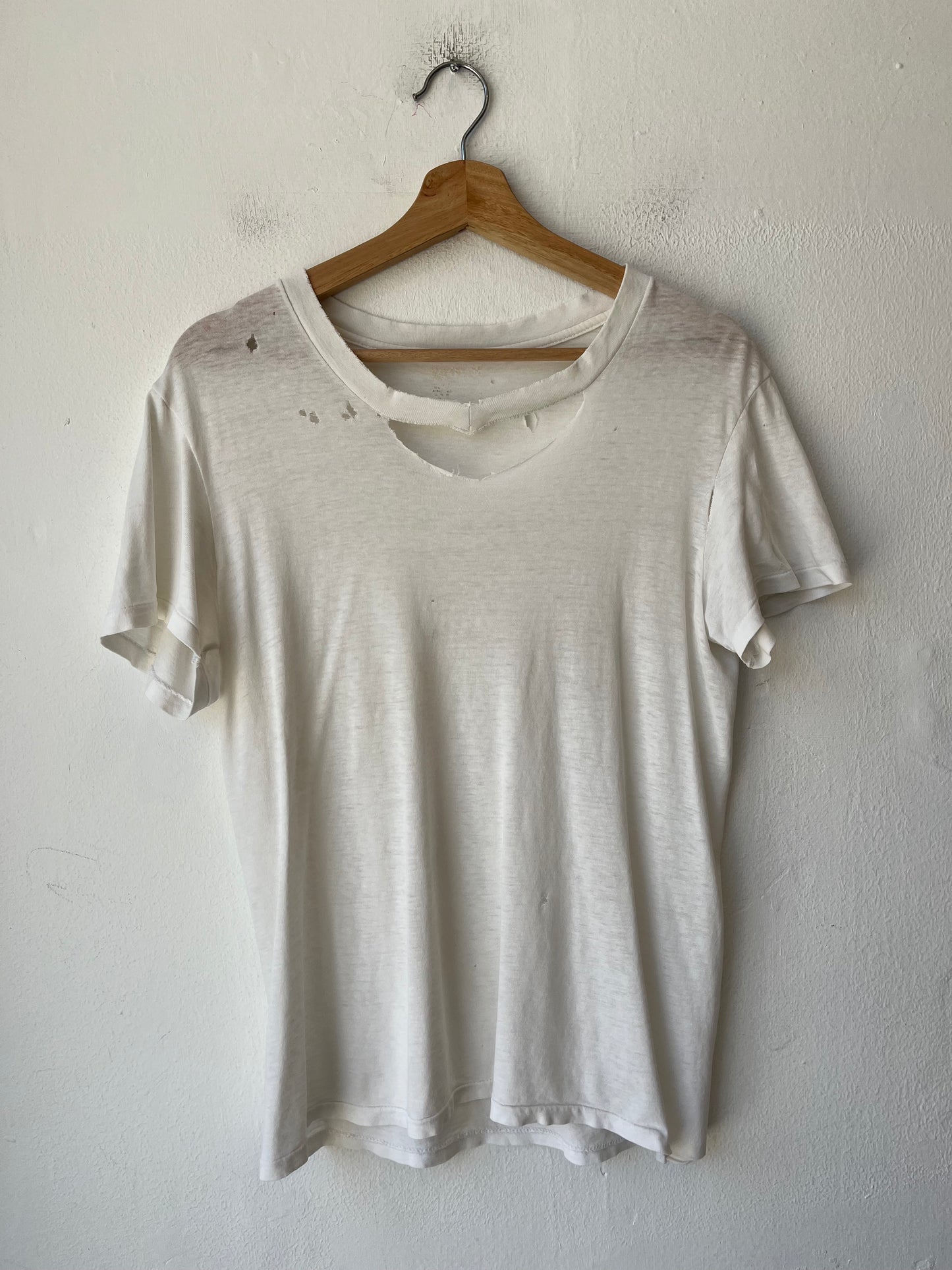 Y2K Distressed White T-Shirt