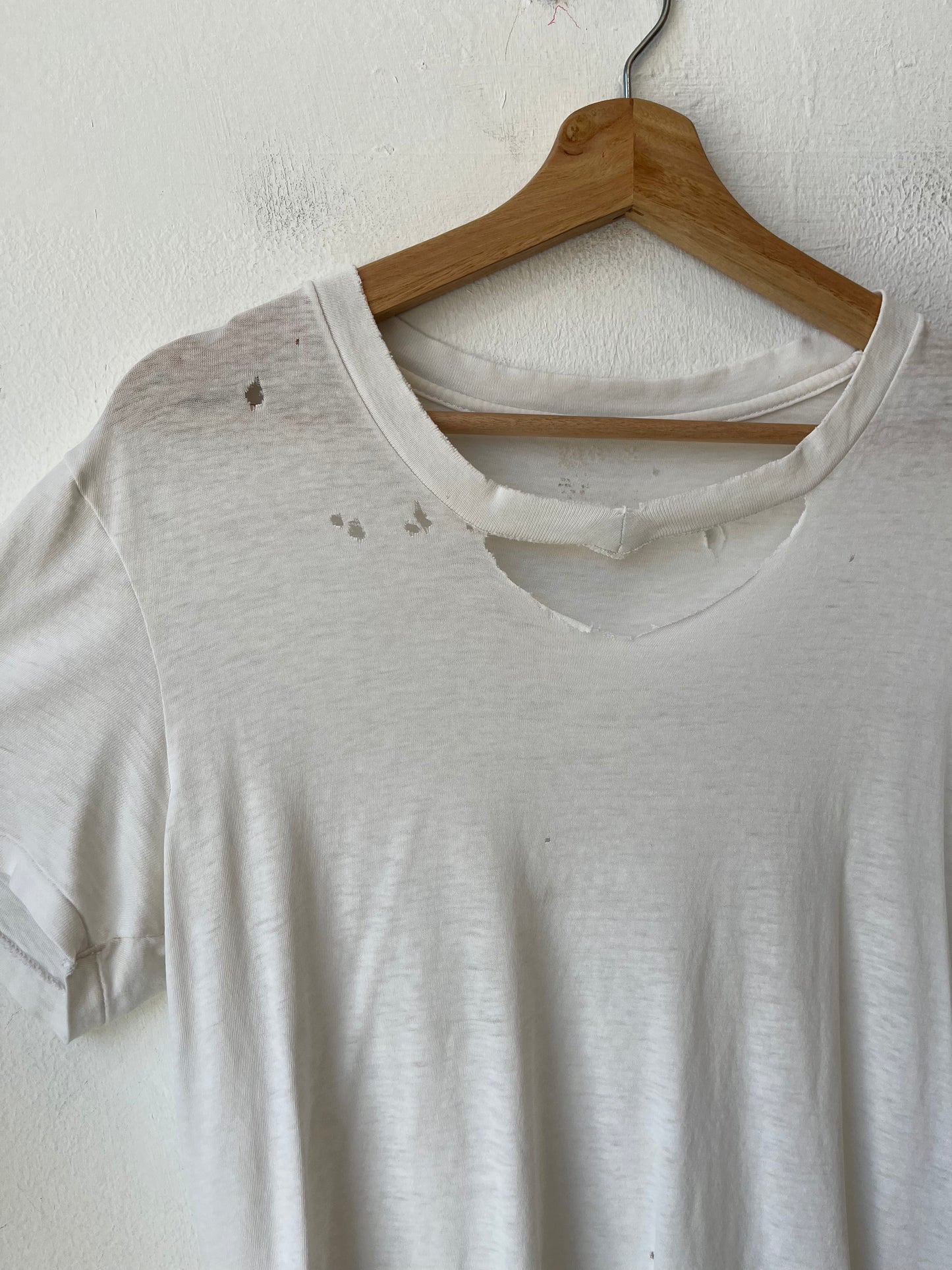 Y2K Distressed White T-Shirt