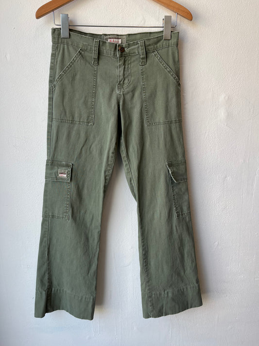 Y2K Green Cargo Pants 28"
