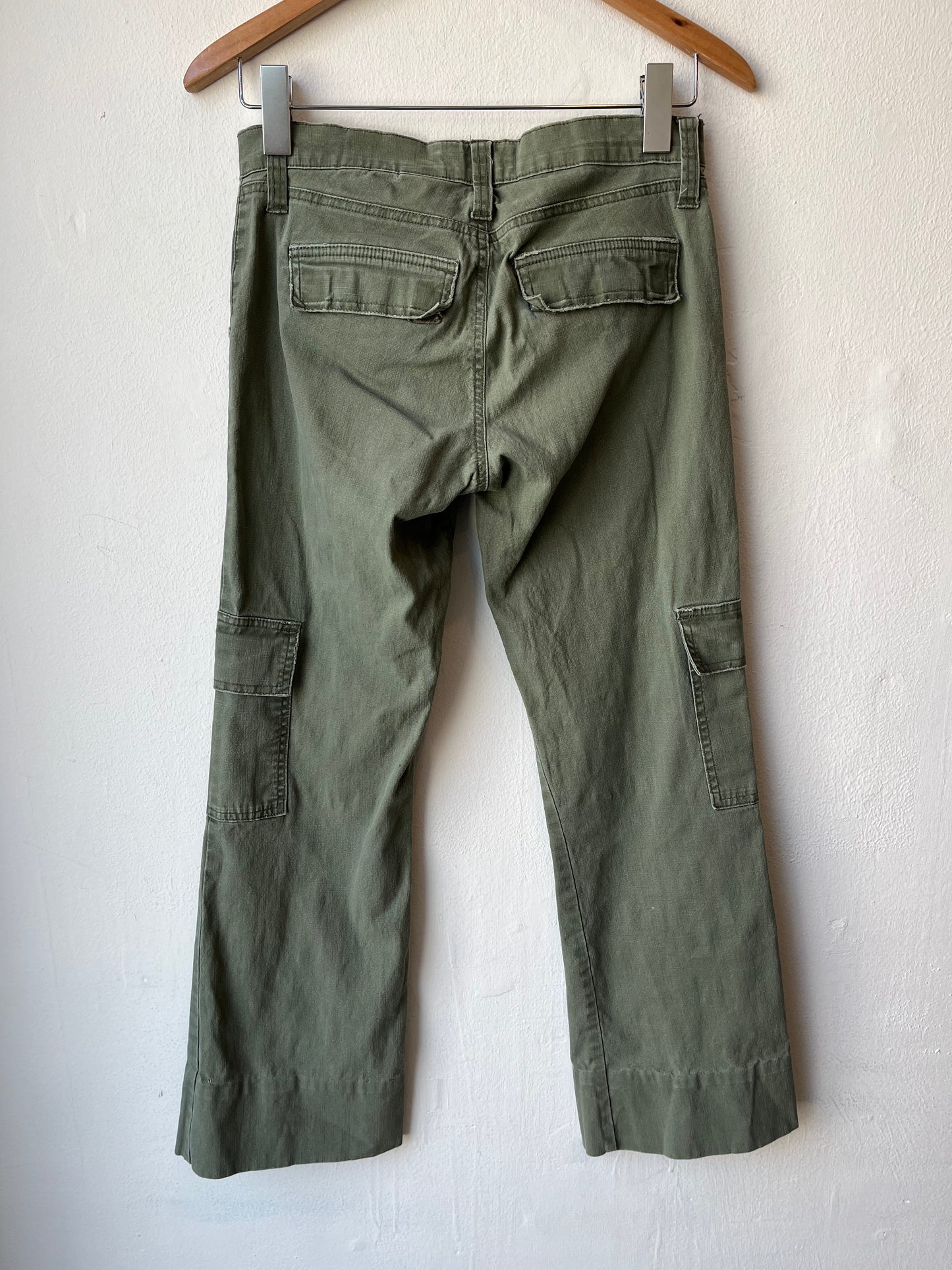Y2K Green Cargo Pants 28"