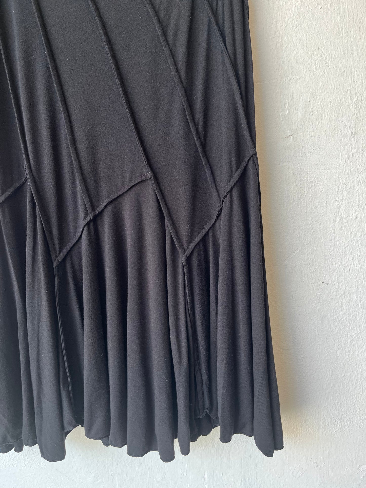 Y2K Black Cotton Midi Skirt 27-30"