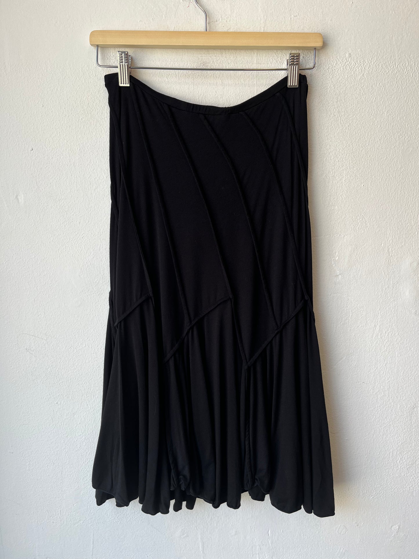 Y2K Black Cotton Midi Skirt 27-30"