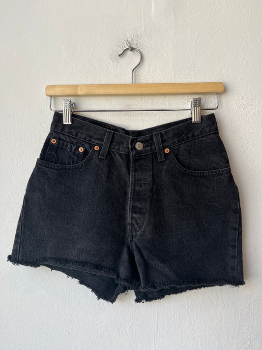 90's Levi's Black Cutoffs 26"