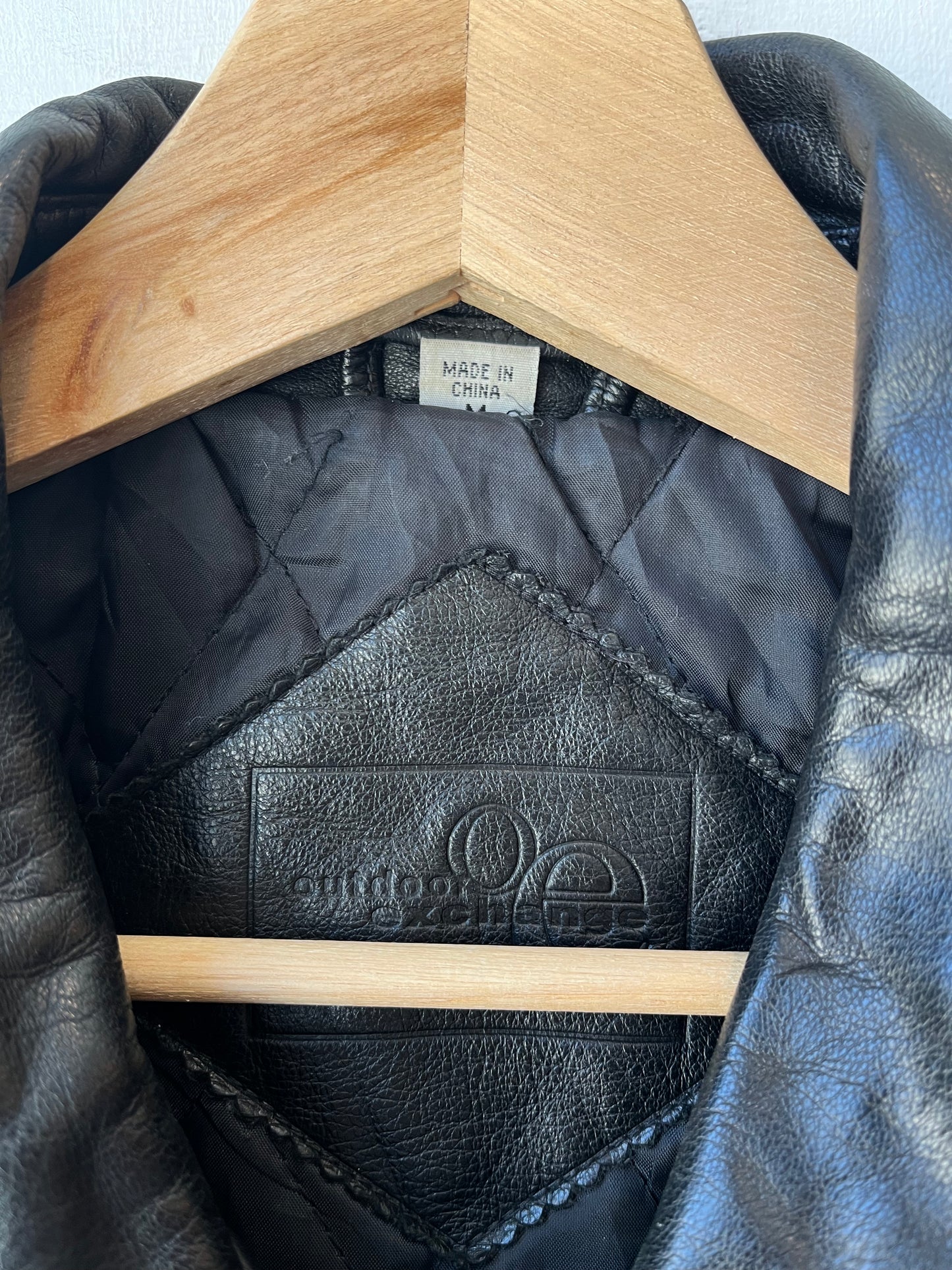 90's Black Leather Bomber Jacket