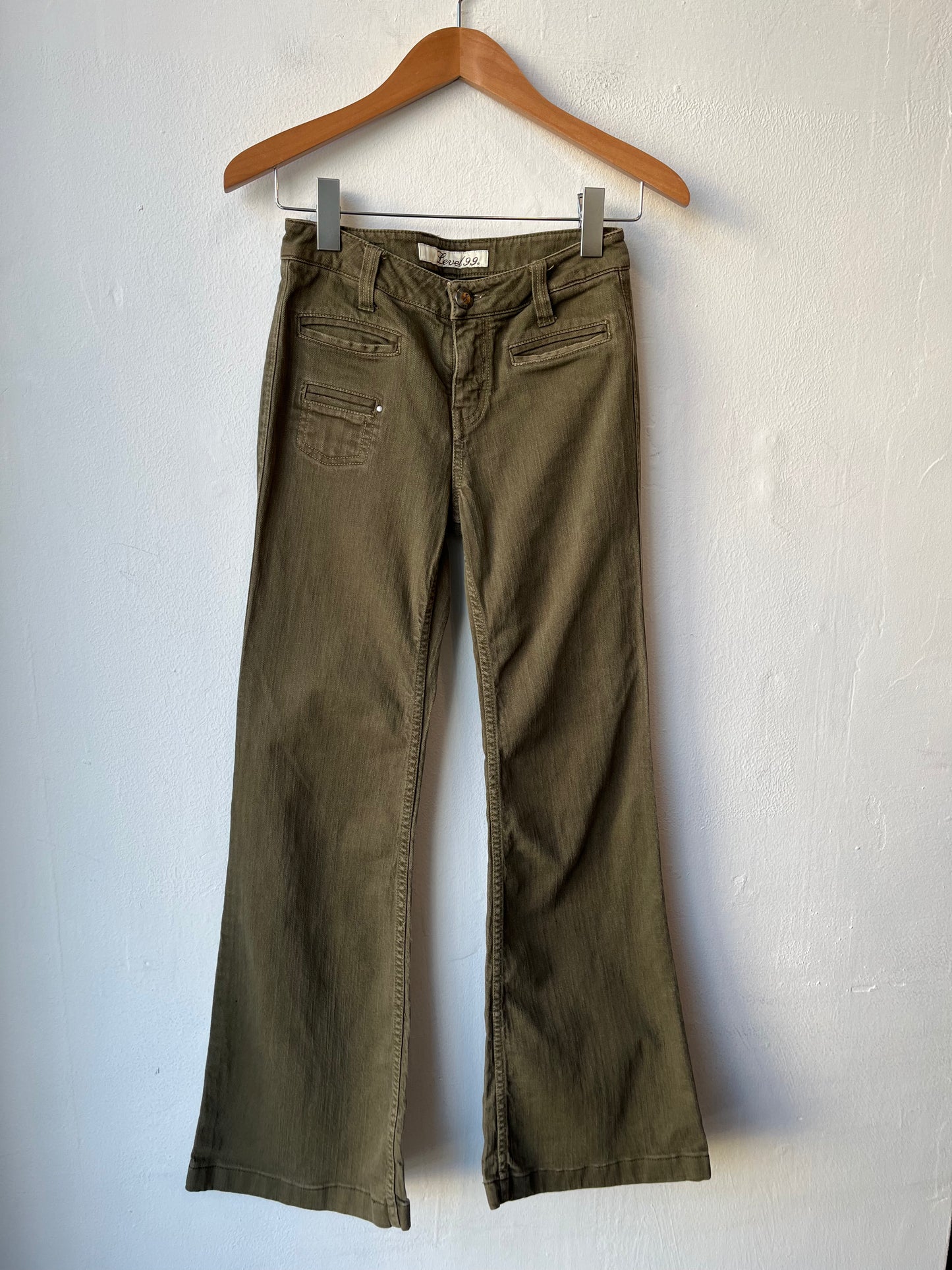 Y2K Green Flare Jeans 26"