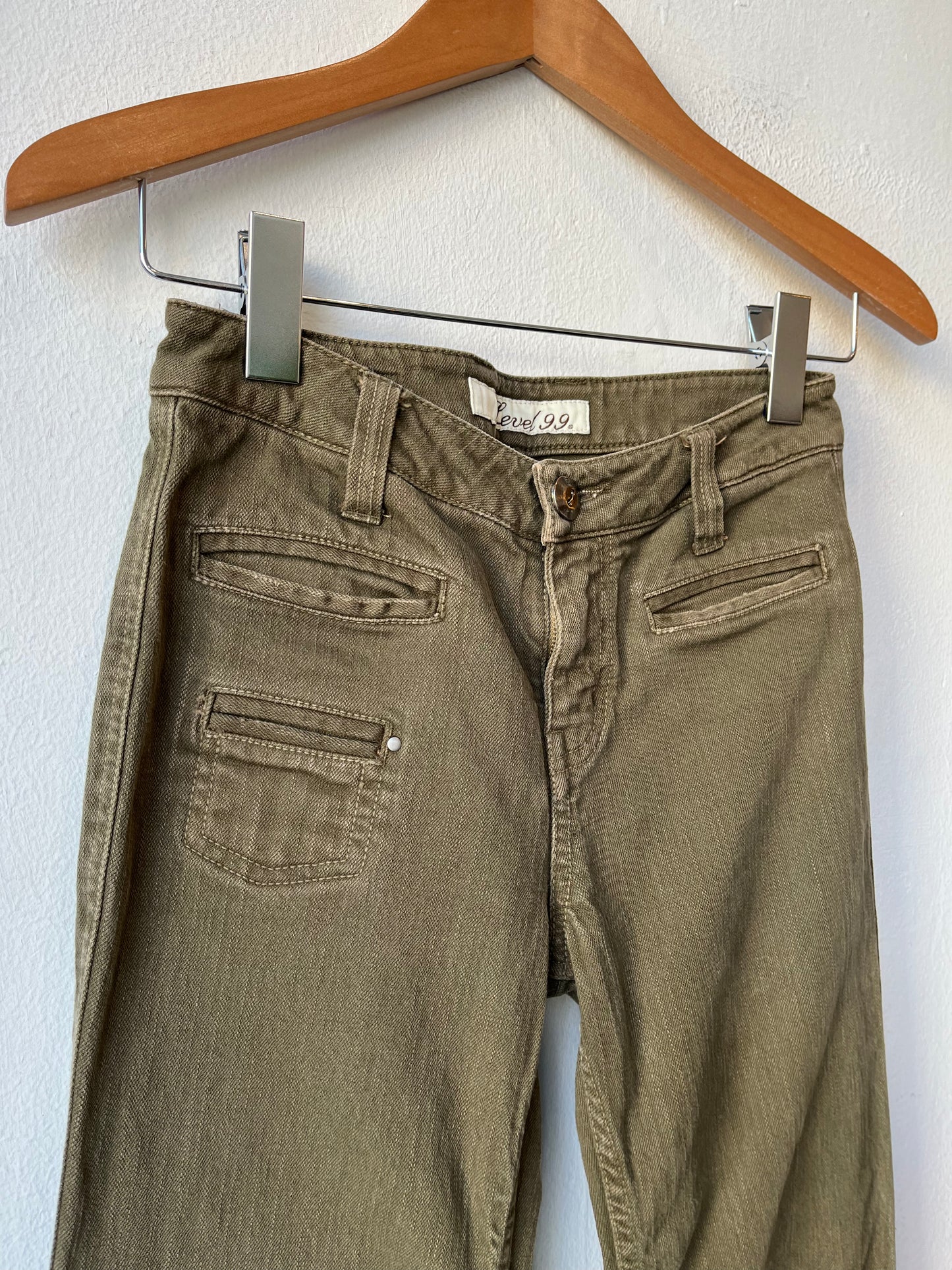 Y2K Green Flare Jeans 26"