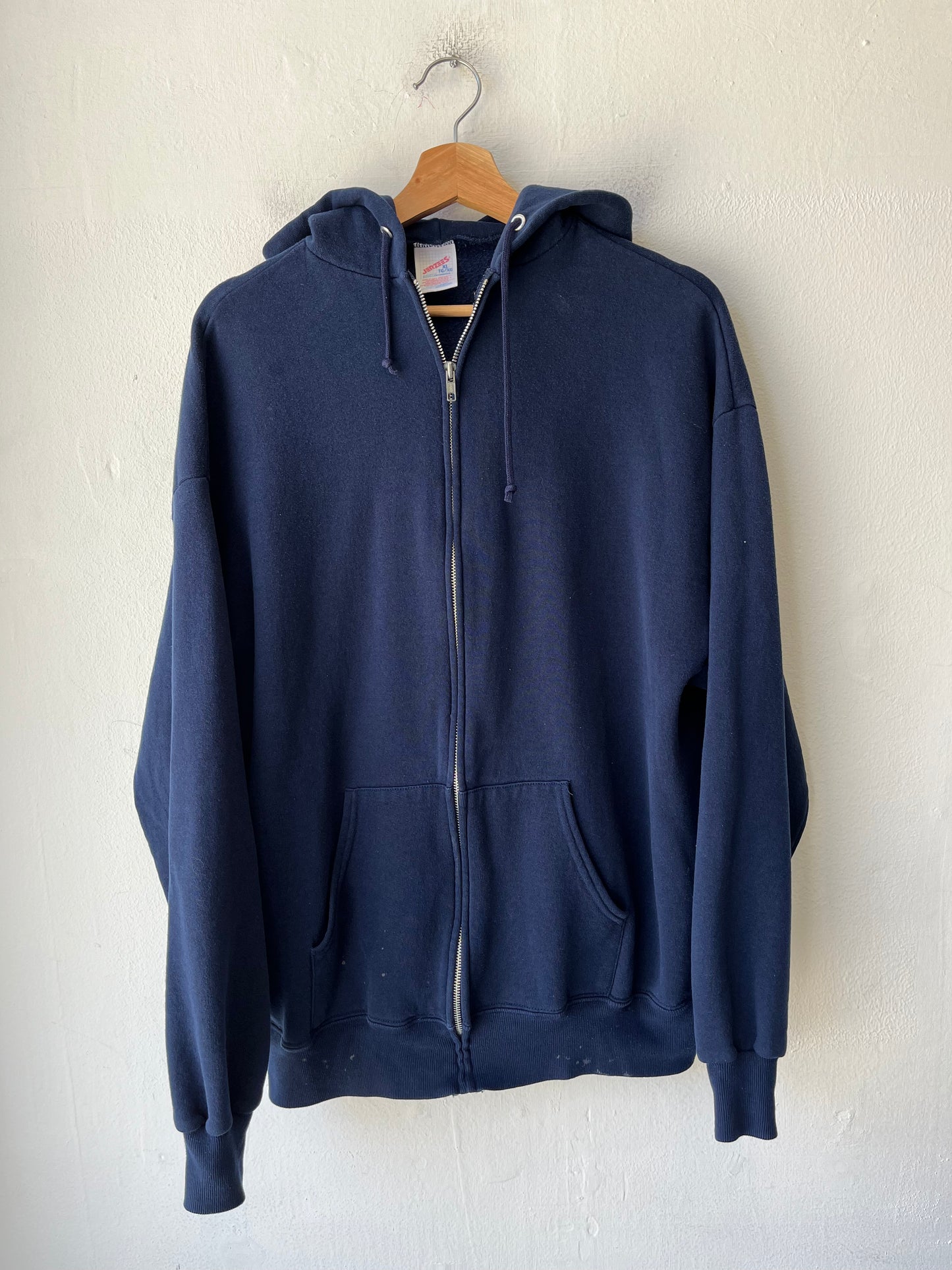 90's Navy Zip Up Hoodie
