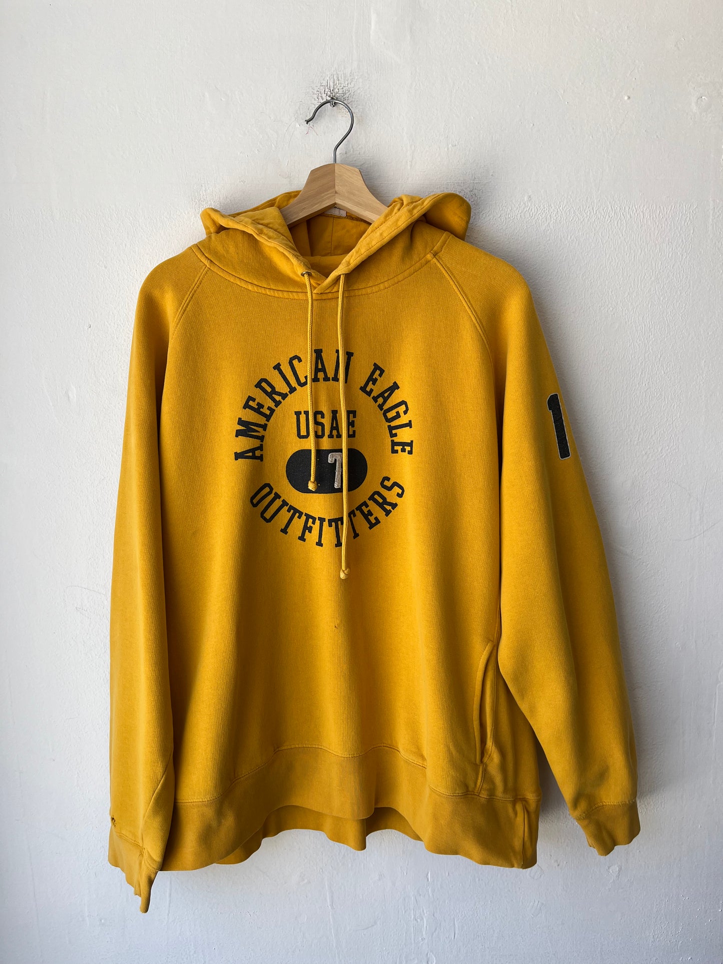 Y2K American Eagle Yellow Hoodie