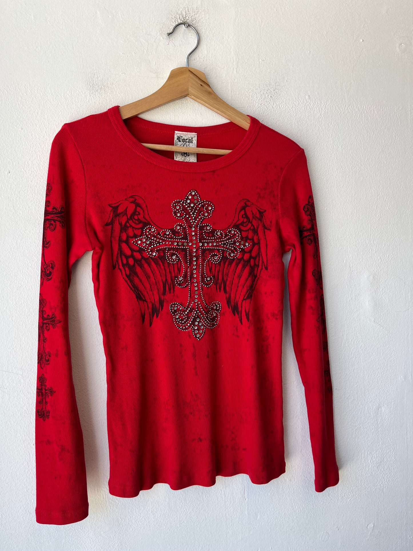 Y2K Rhinestone Long Sleeve Top