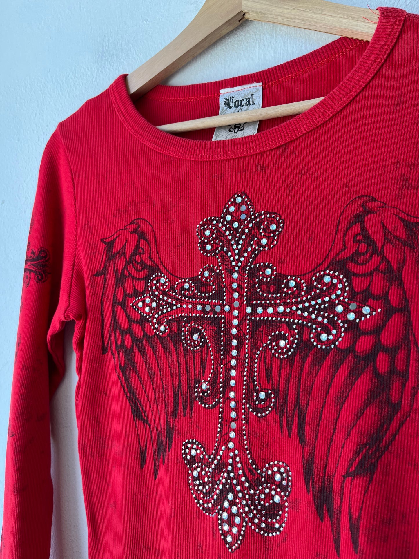 Y2K Rhinestone Long Sleeve Top