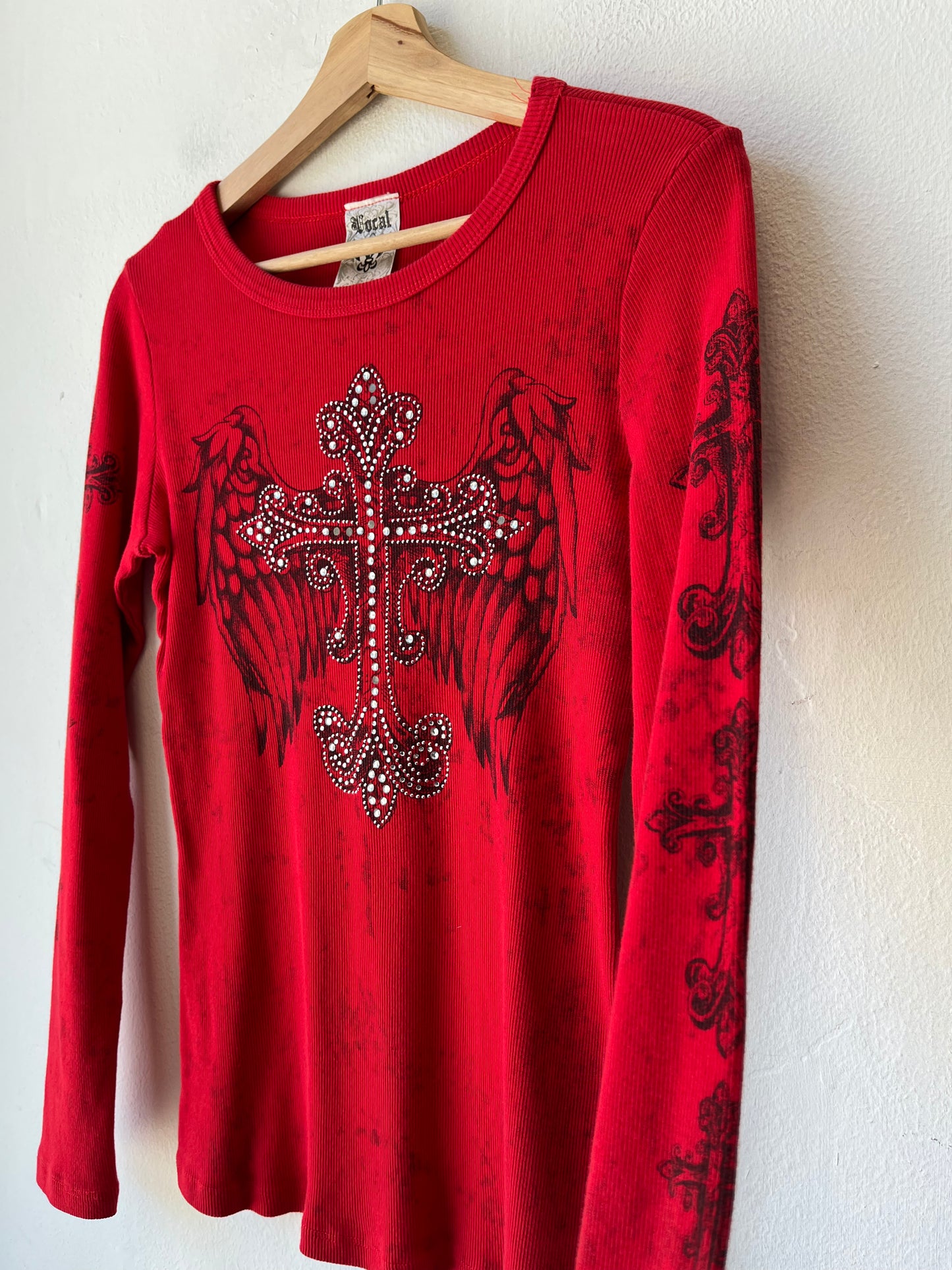 Y2K Rhinestone Long Sleeve Top