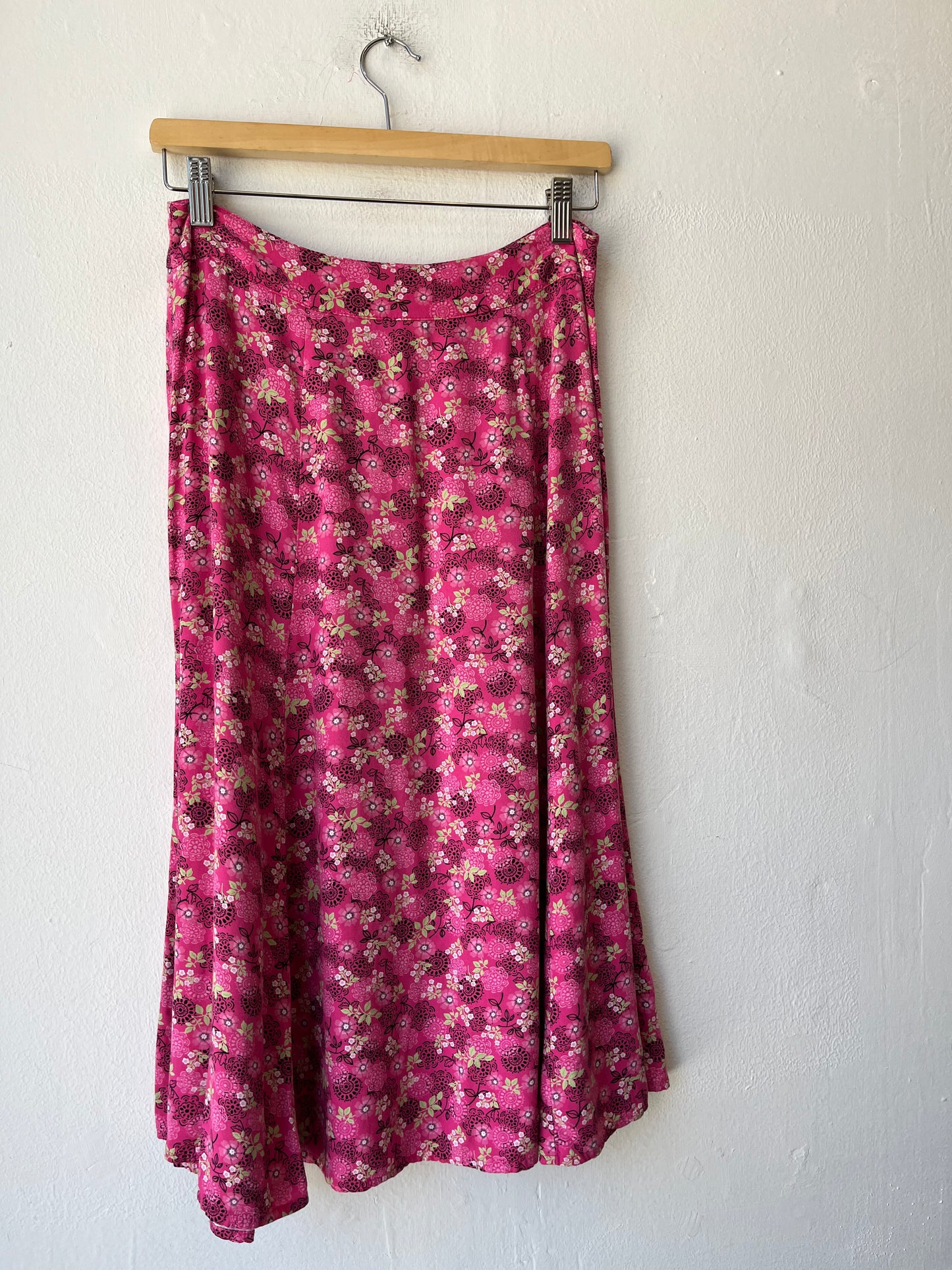 Y2K Pink Floral Skirt 28"