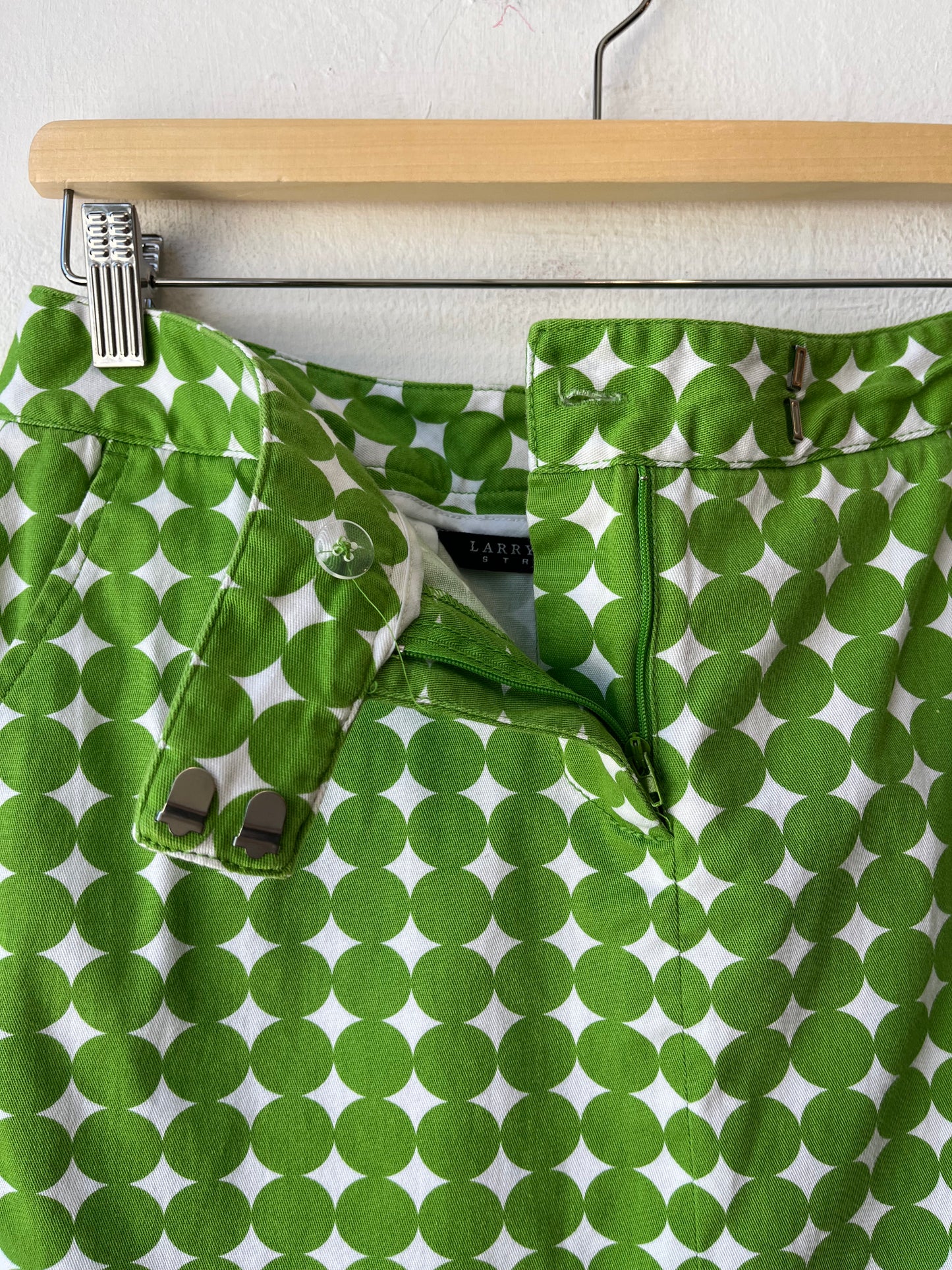 Y2K Green Pattern Skirt 28"