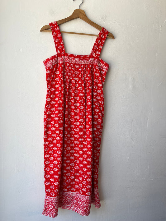 80's Cotton Pattern Sun Dress