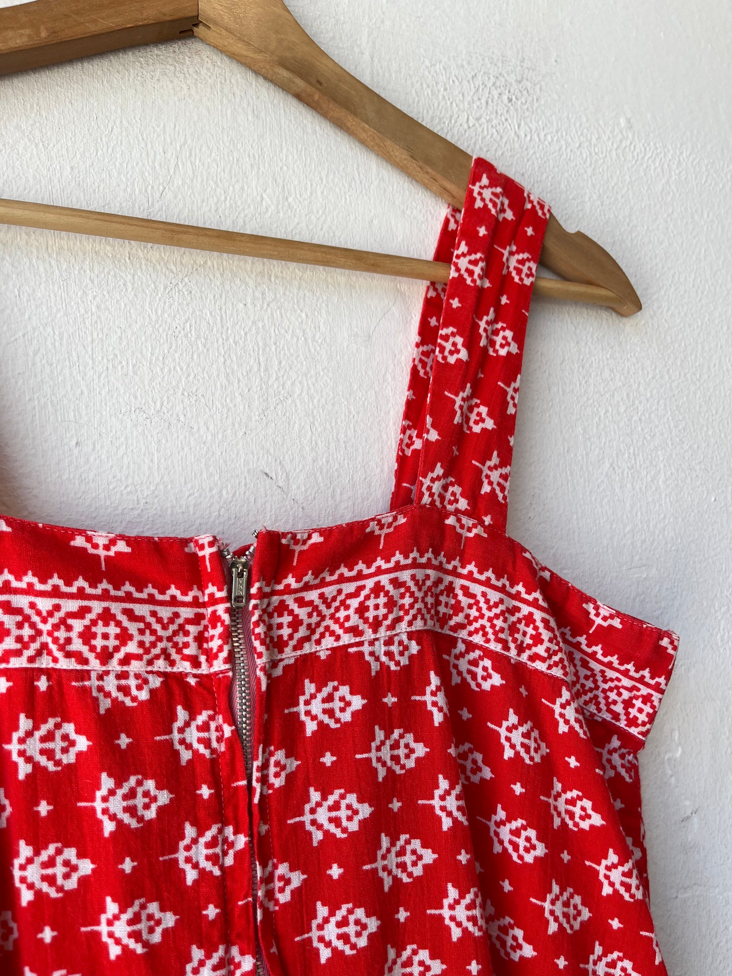 80's Cotton Pattern Sun Dress