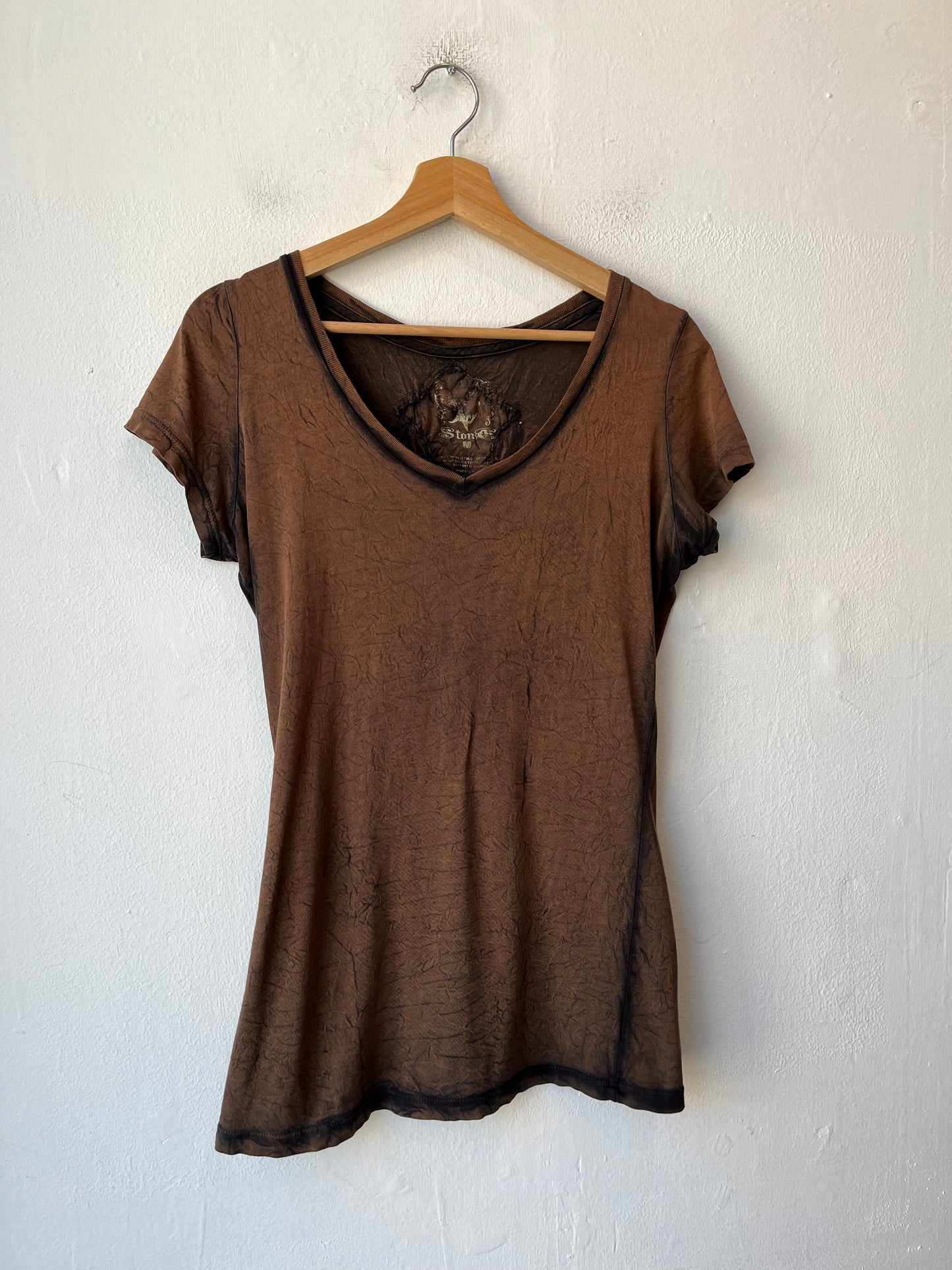 Y2K Brown Studded Cross Top