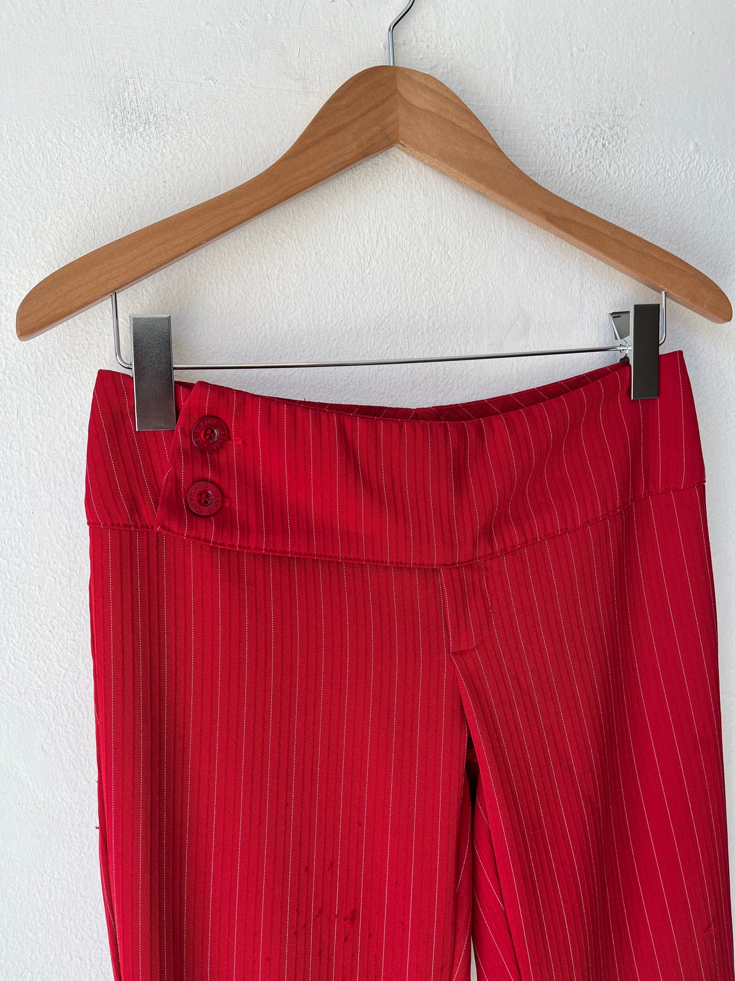 90's Red Pinstripe Pants 29"