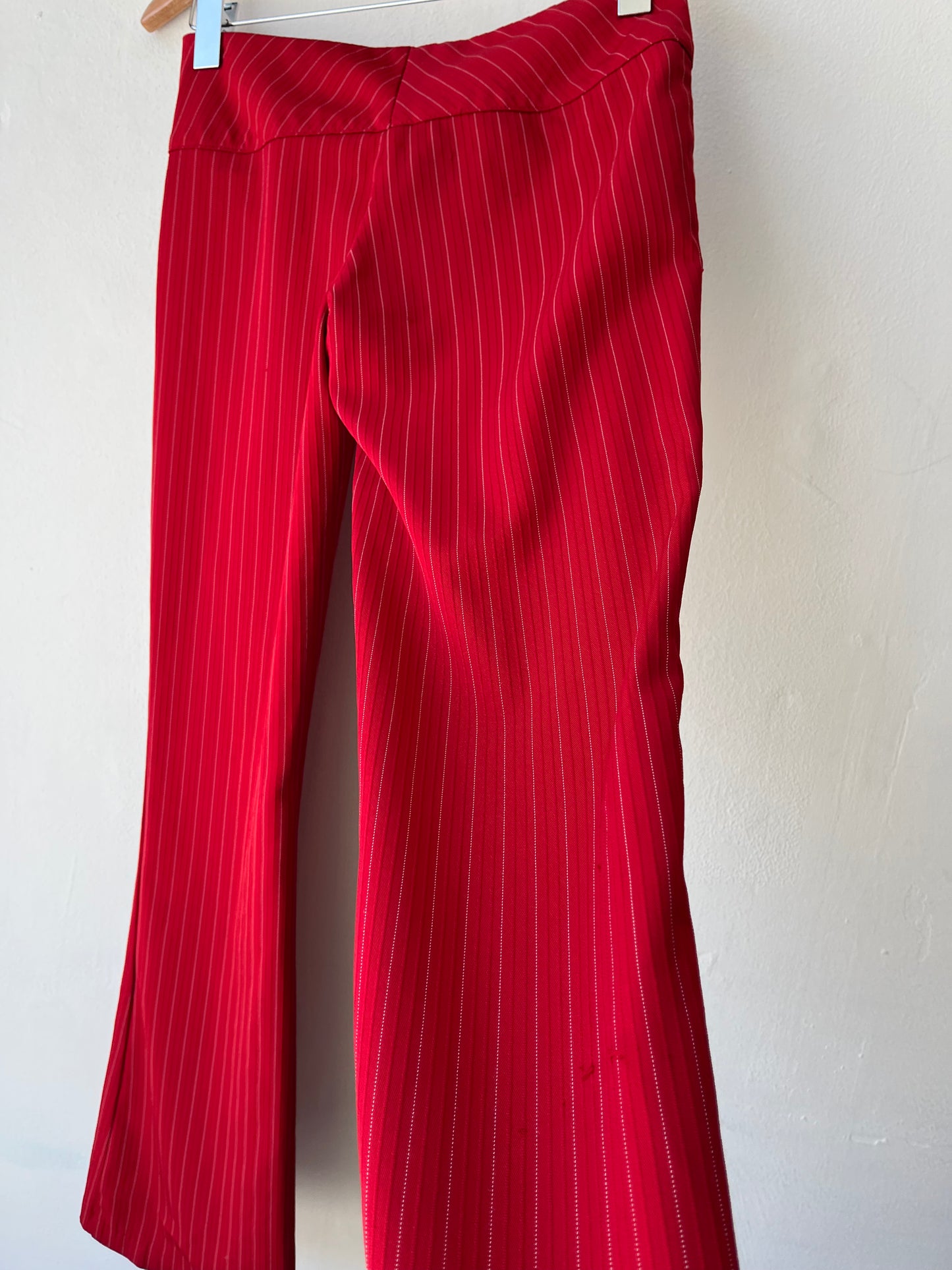 90's Red Pinstripe Pants 29"