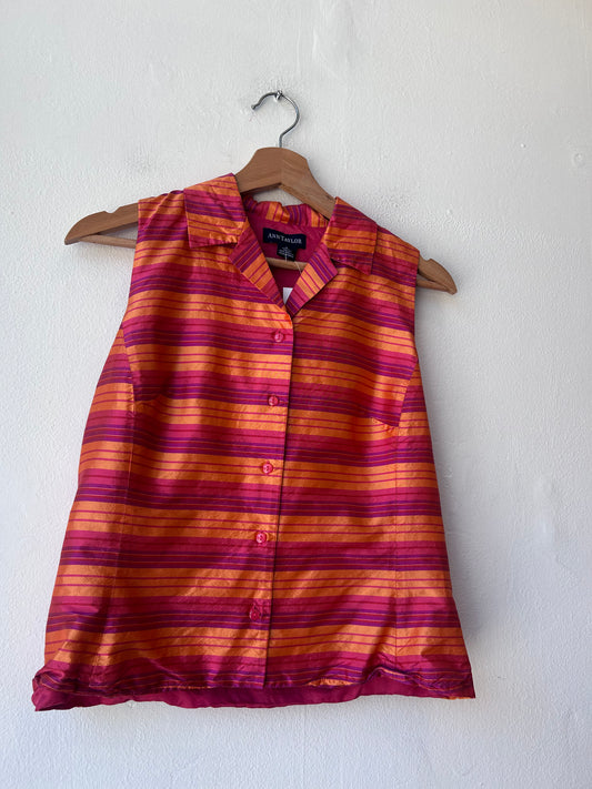 Y2K Striped Silk Vest