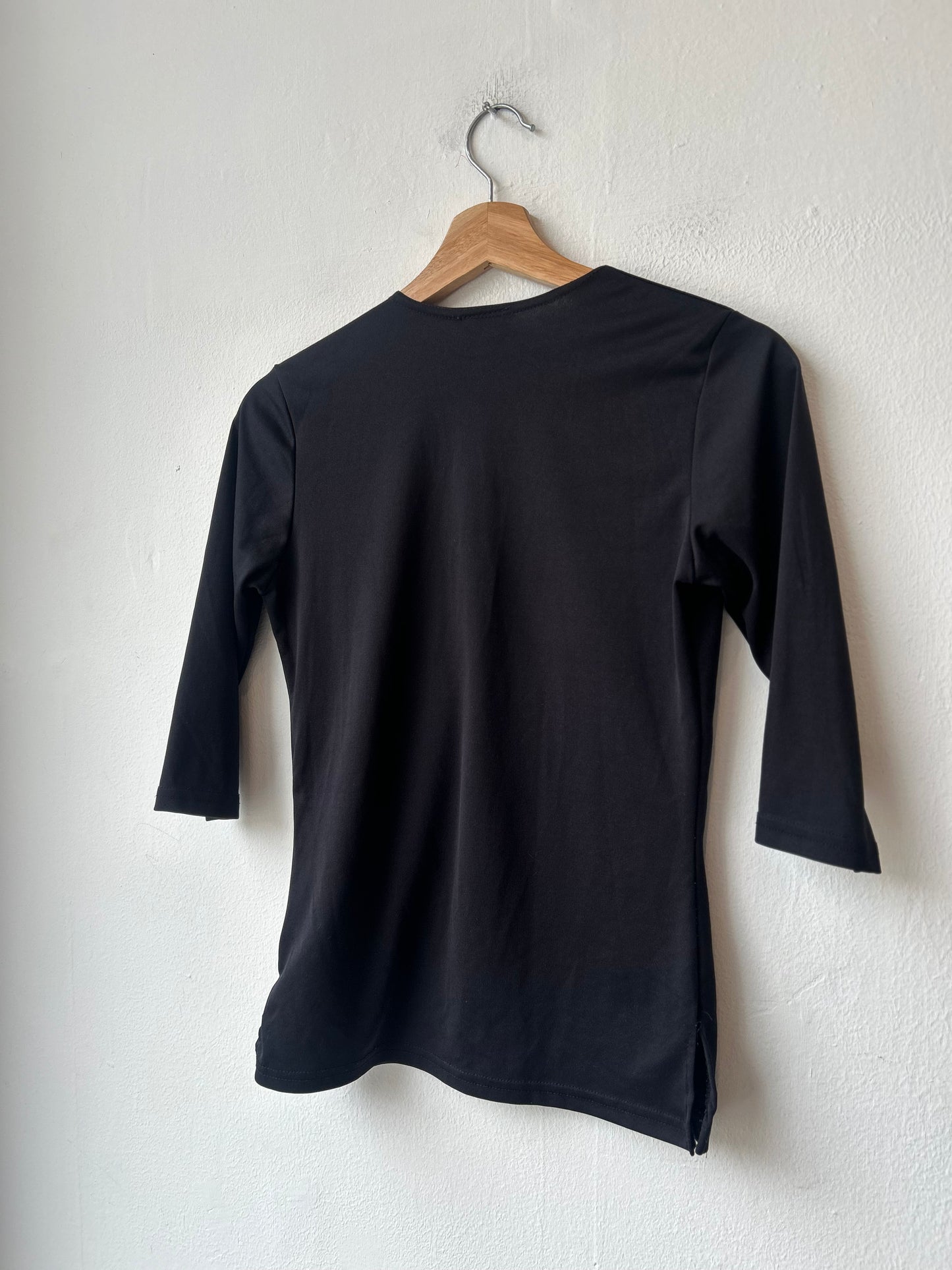 90's 3/4 Sleeve Black Top