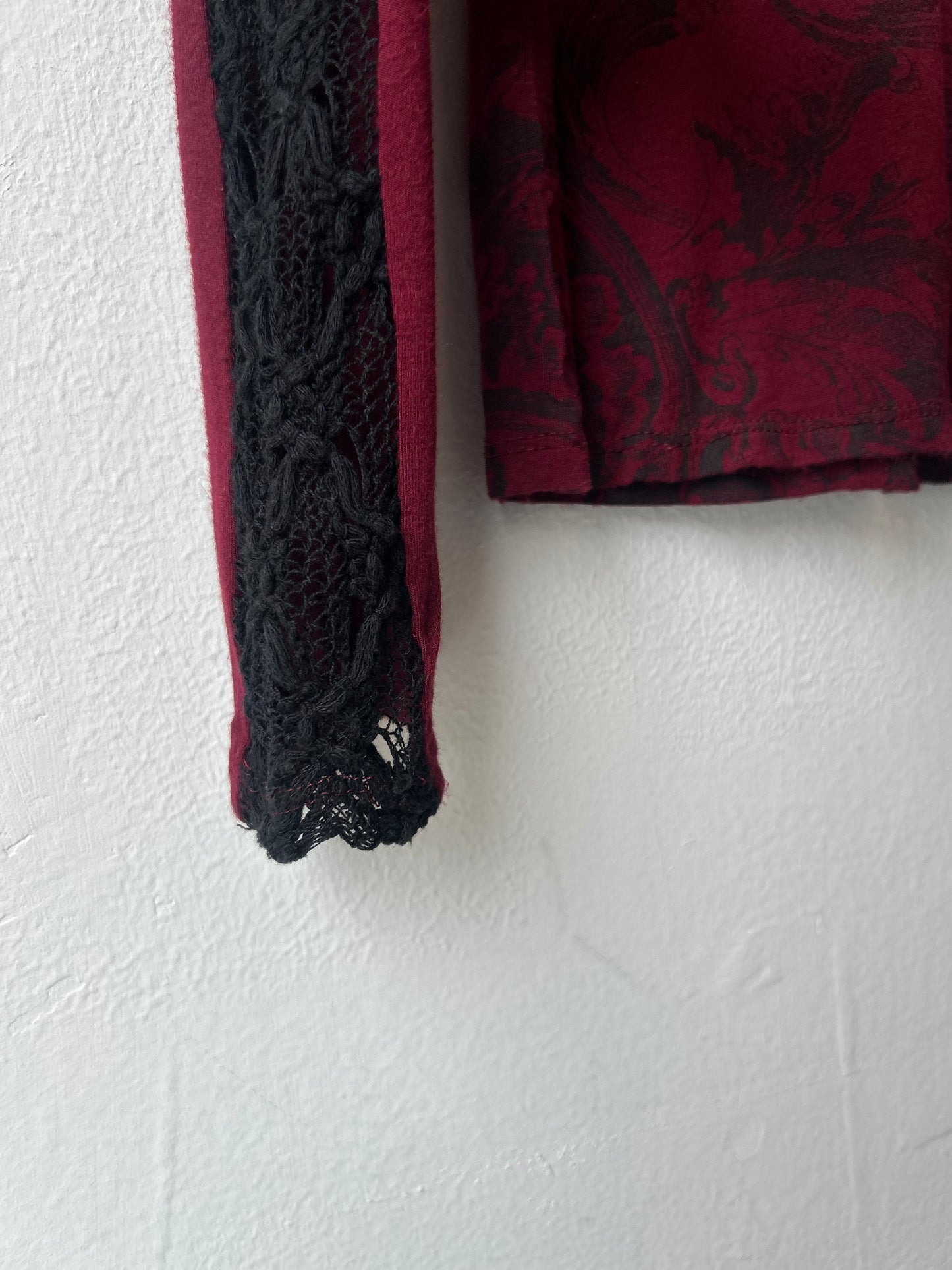 Y2K Maroon Long Sleeve Top