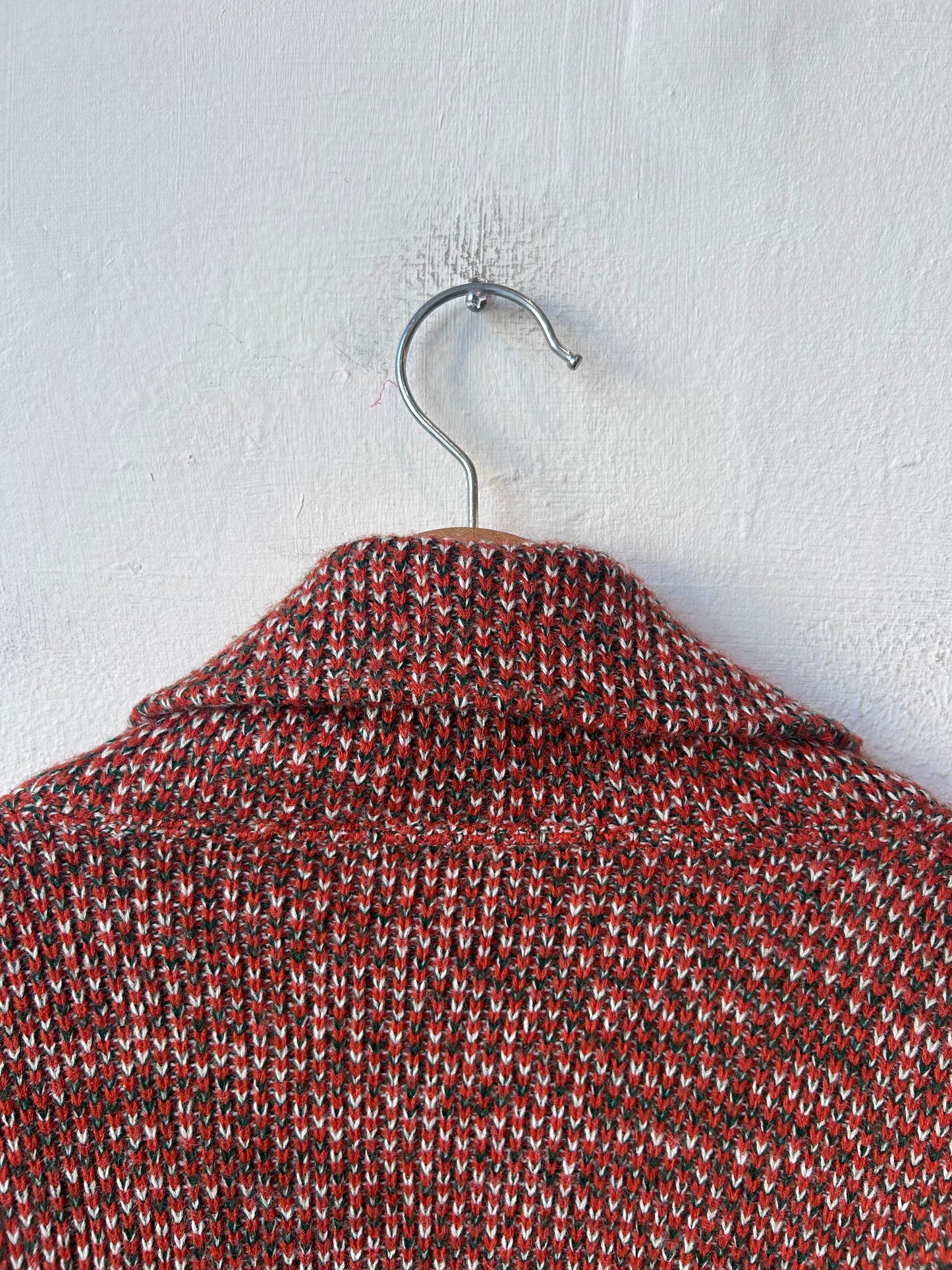 90's Orange Pattern Knit Shawl