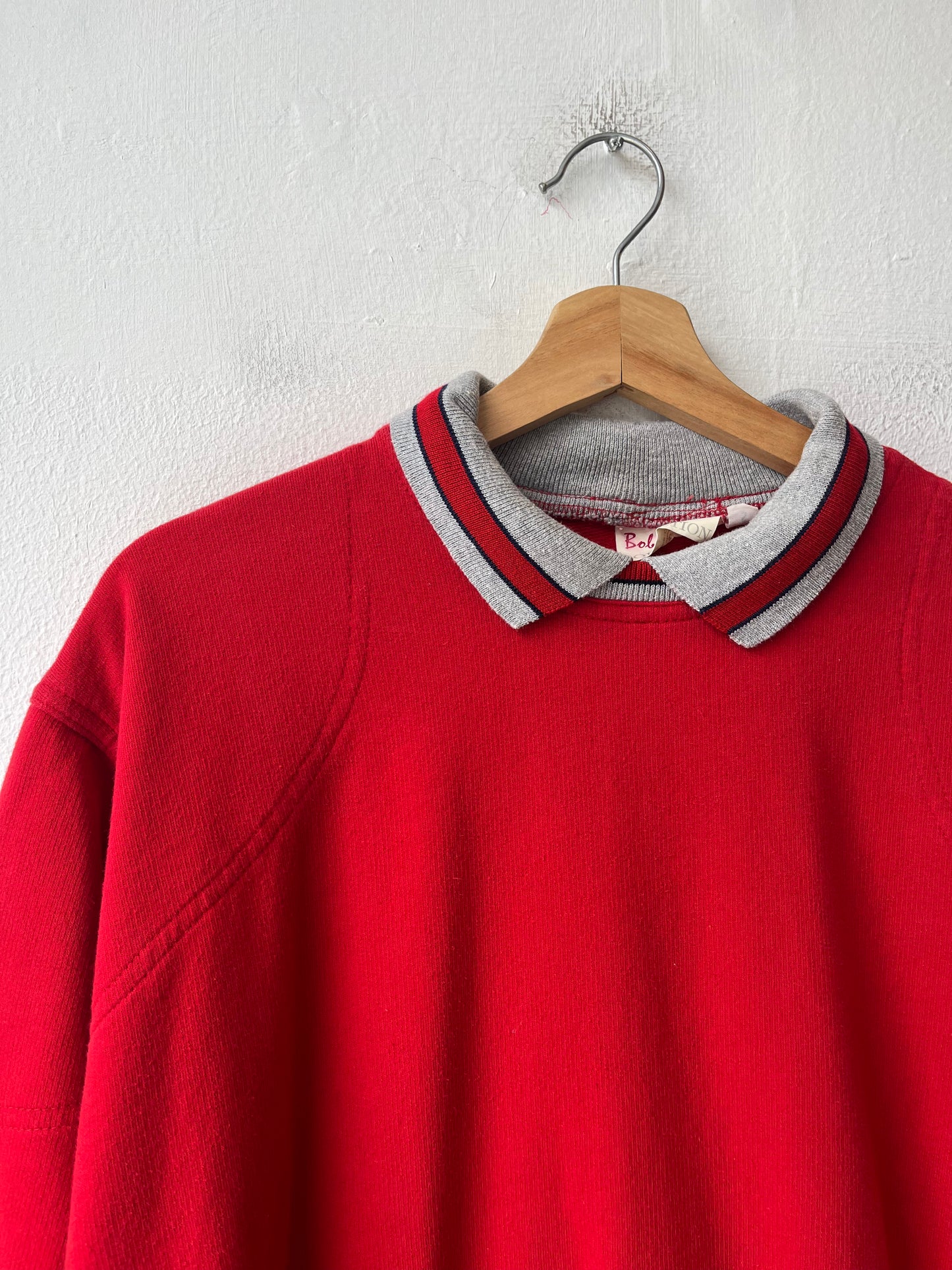 90's Red Collared Sweatshirt