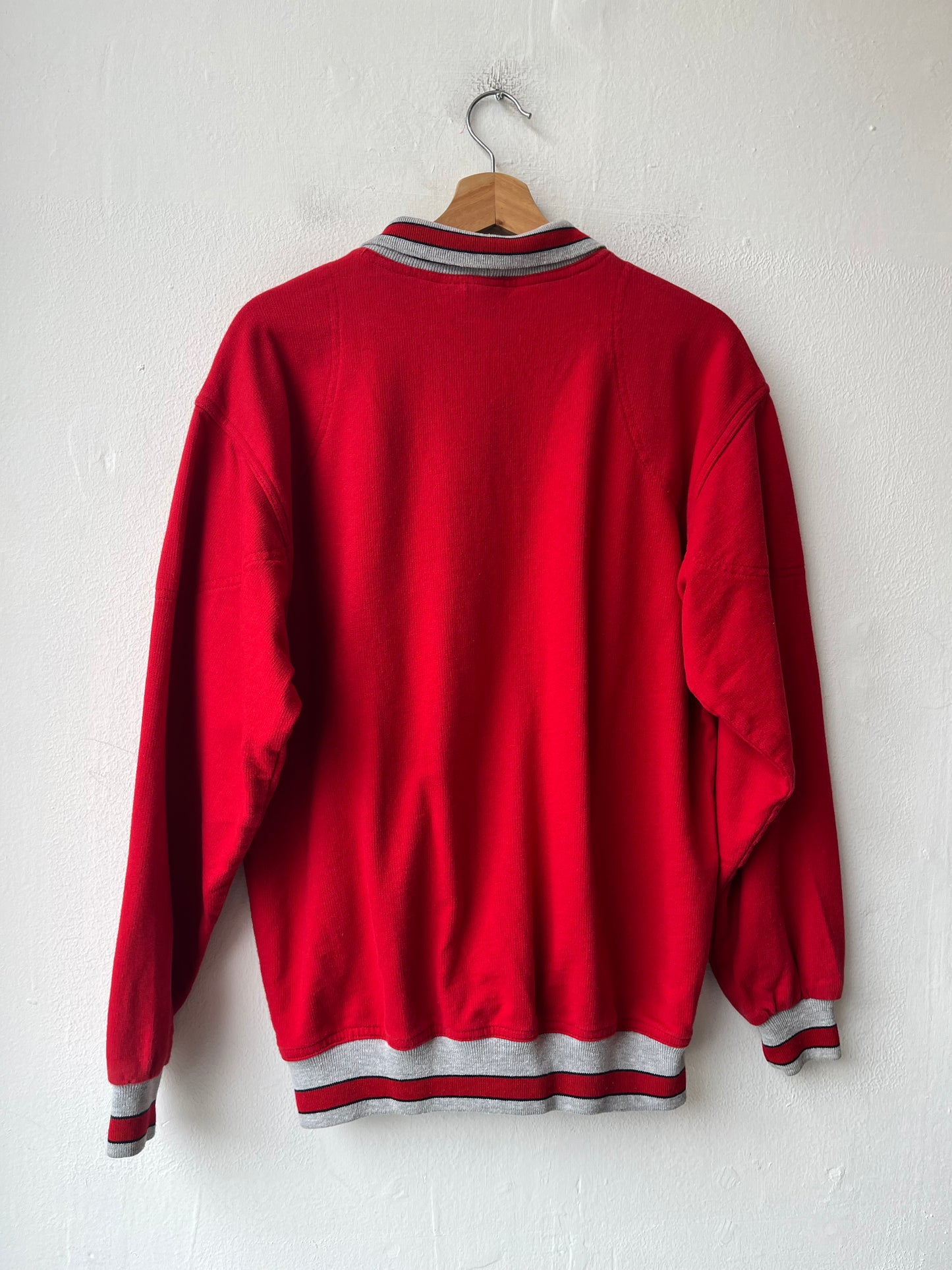 90's Red Collared Sweatshirt